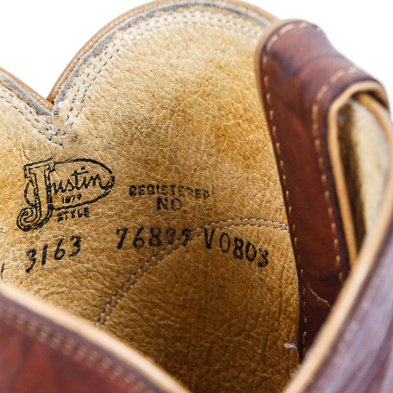 Women's Justin Deerlite Marbled Chestnut Leather Roper Western Boots