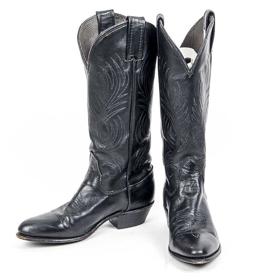 Women's Evenin' Star Black Leather Western Boots