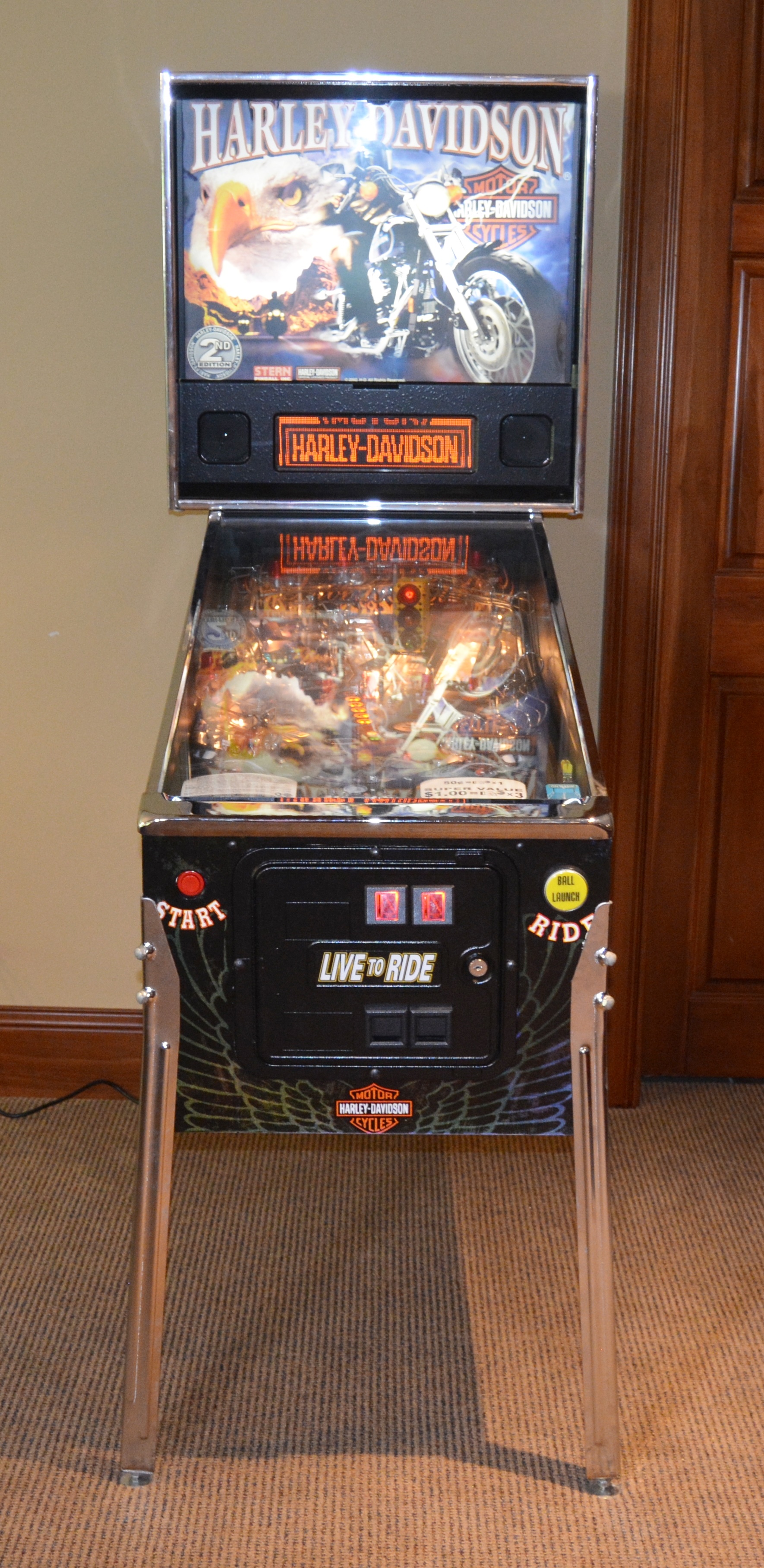 Harley-Davidson "Live to Ride" Pinball Machine