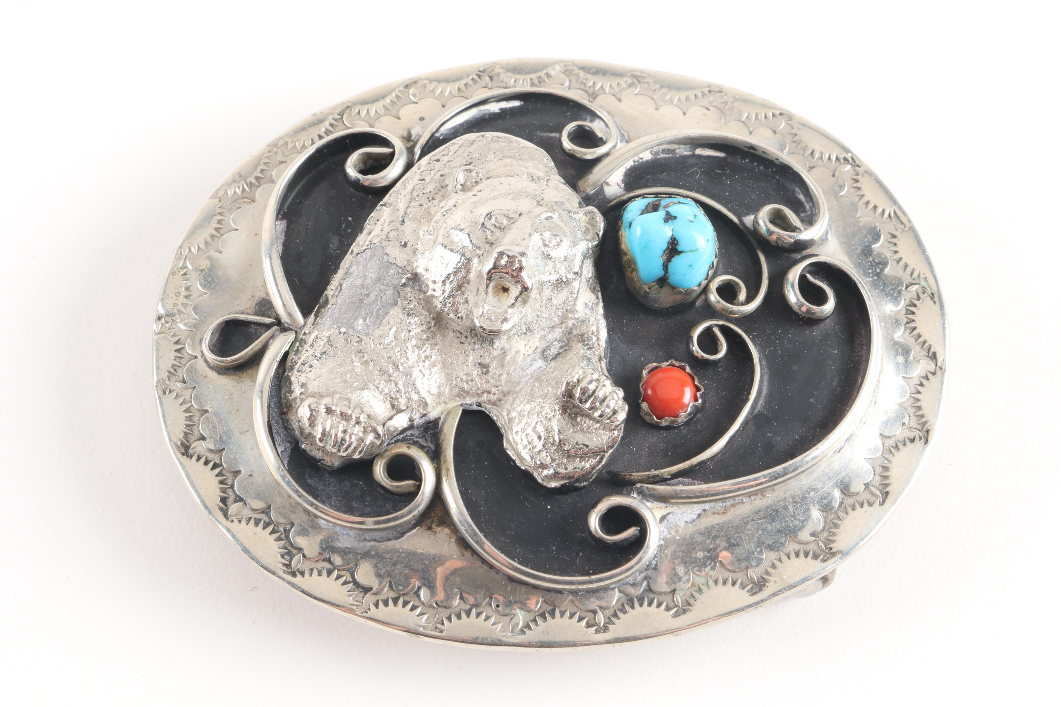 Vintage Belt Buckles Including Limited Edition Fred Fellows Rodeo Buckle