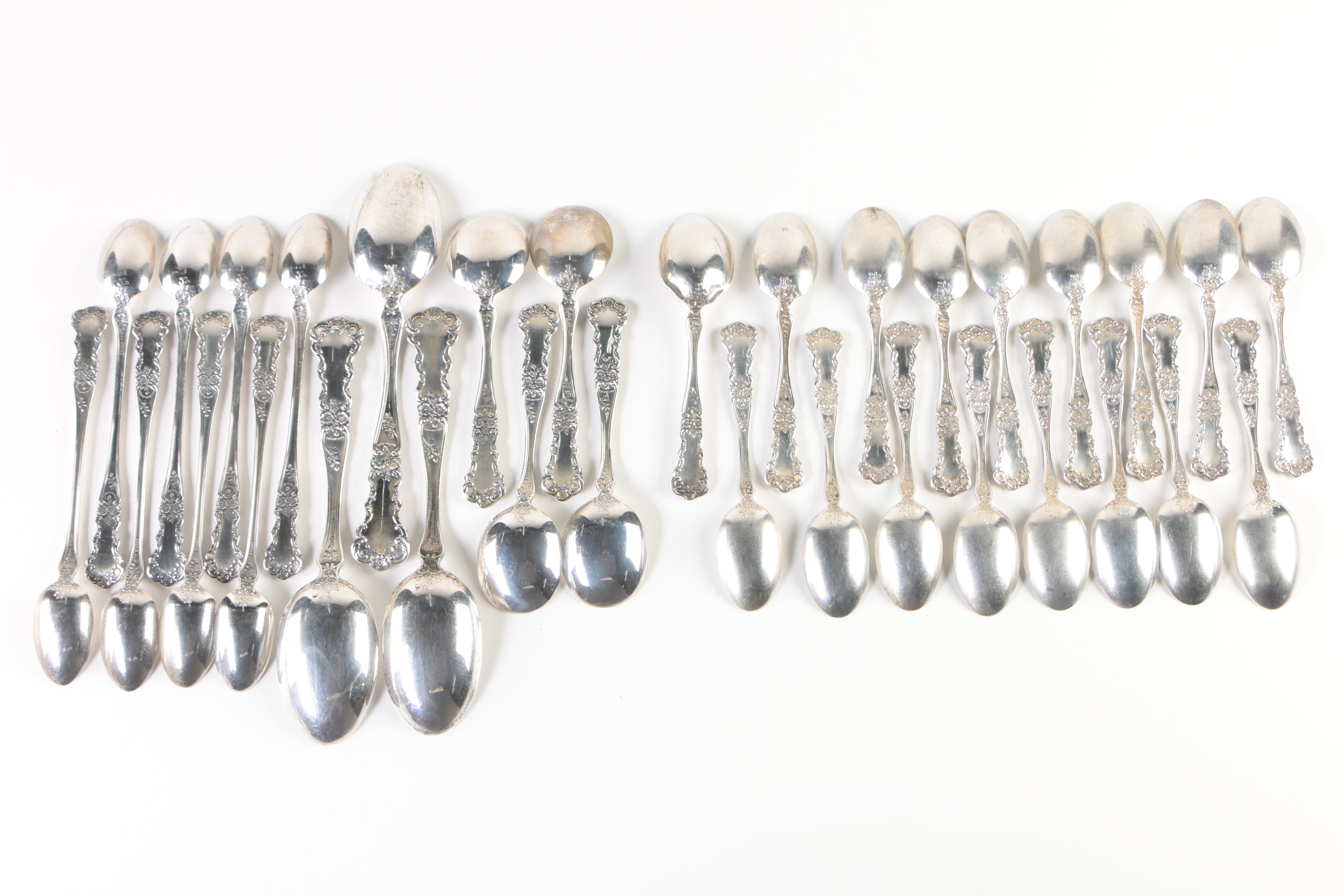 Gorham "Buttercup" Sterling Silver Flatware Set with Wooden Flatware Chest