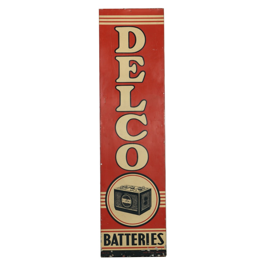 Vintage Delco Batteries Metal Sign