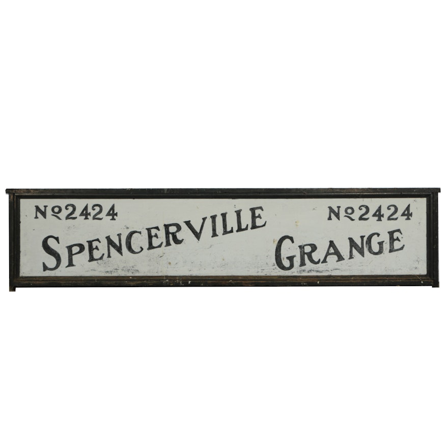 Vintage Spencerville Grange Metal Sign