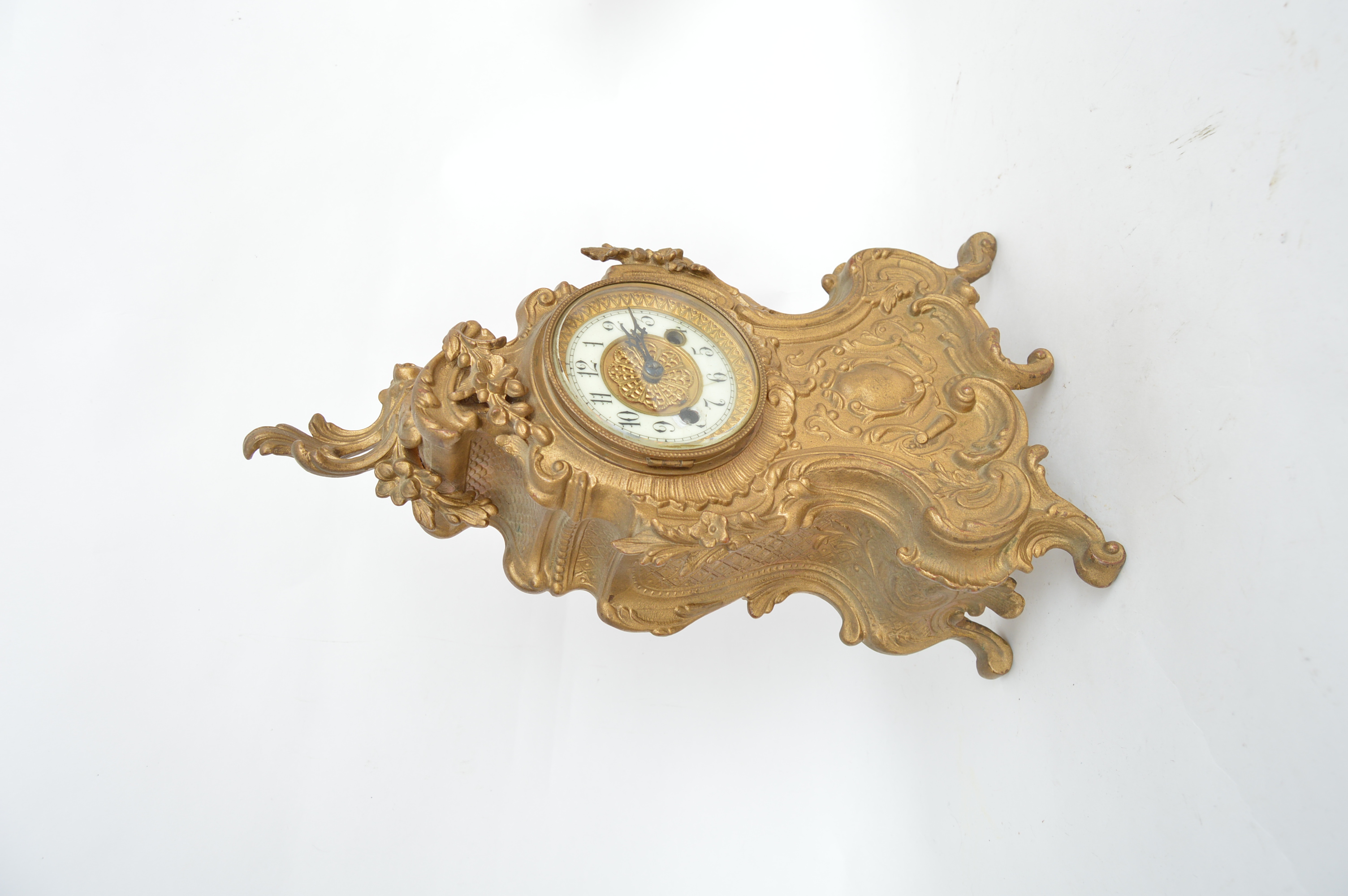 Vintage French Rococo Style Waterbury Mantle Clock