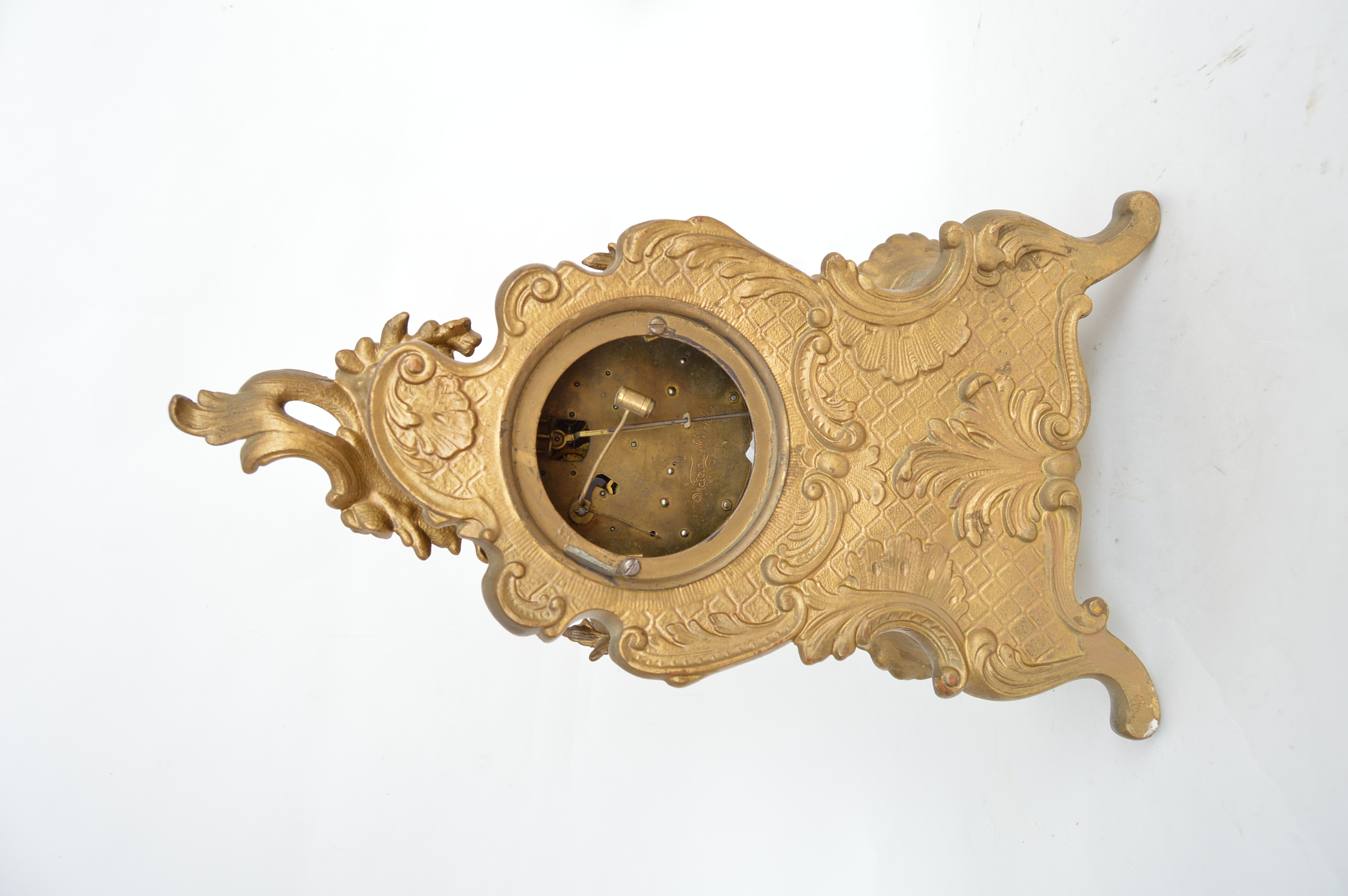 Vintage French Rococo Style Waterbury Mantle Clock