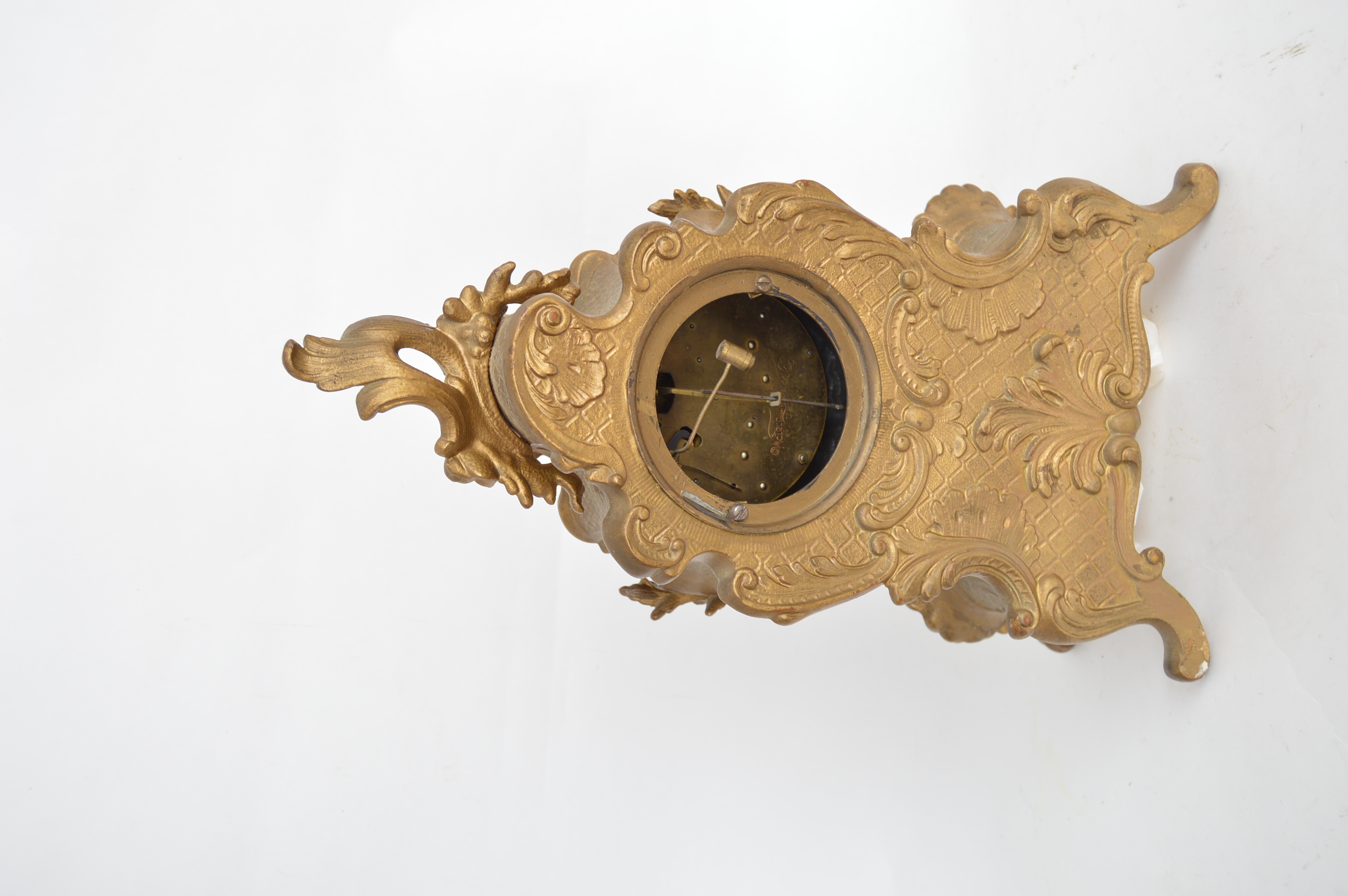Vintage French Rococo Style Waterbury Mantle Clock