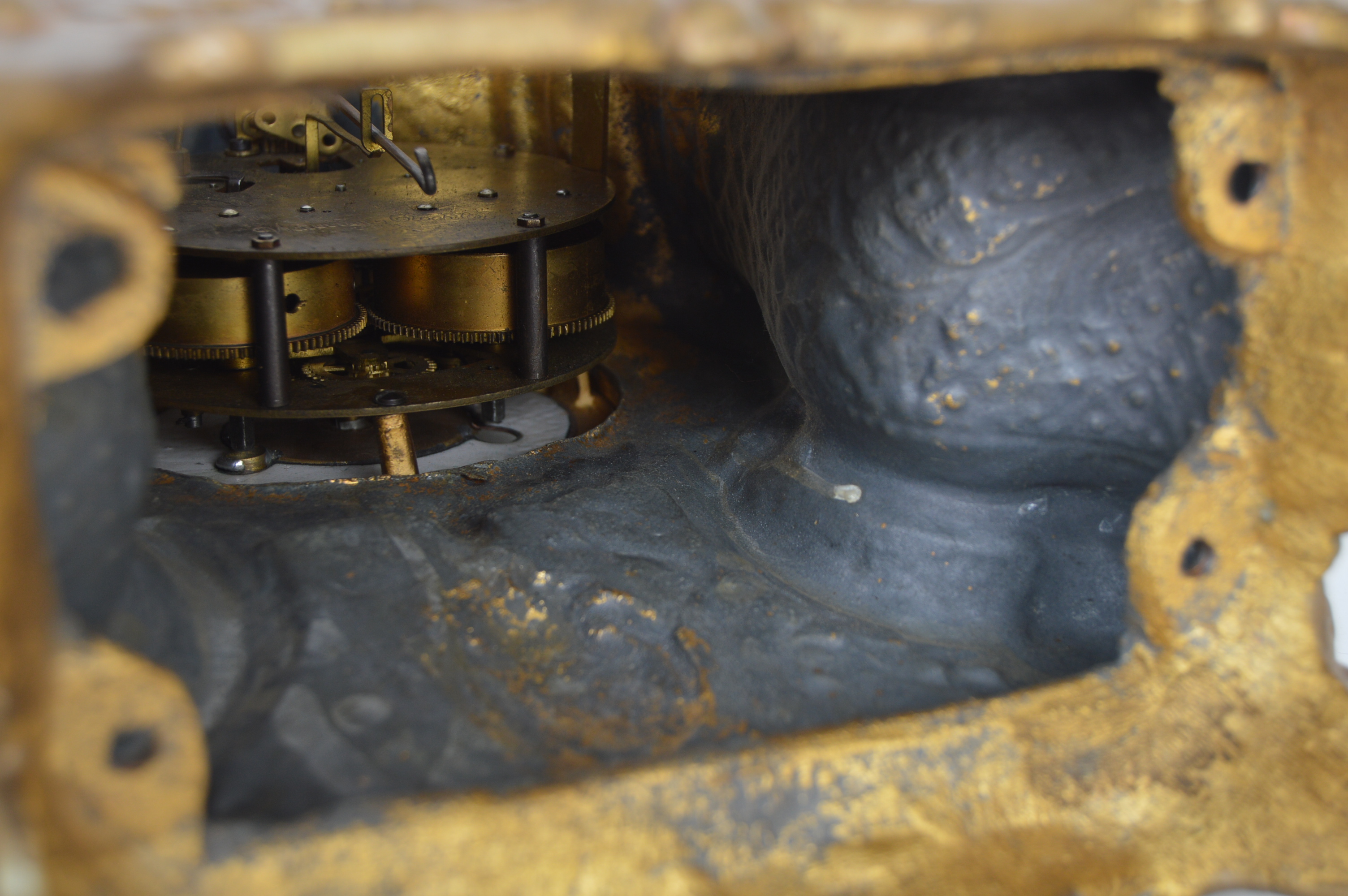 Vintage French Rococo Style Waterbury Mantle Clock