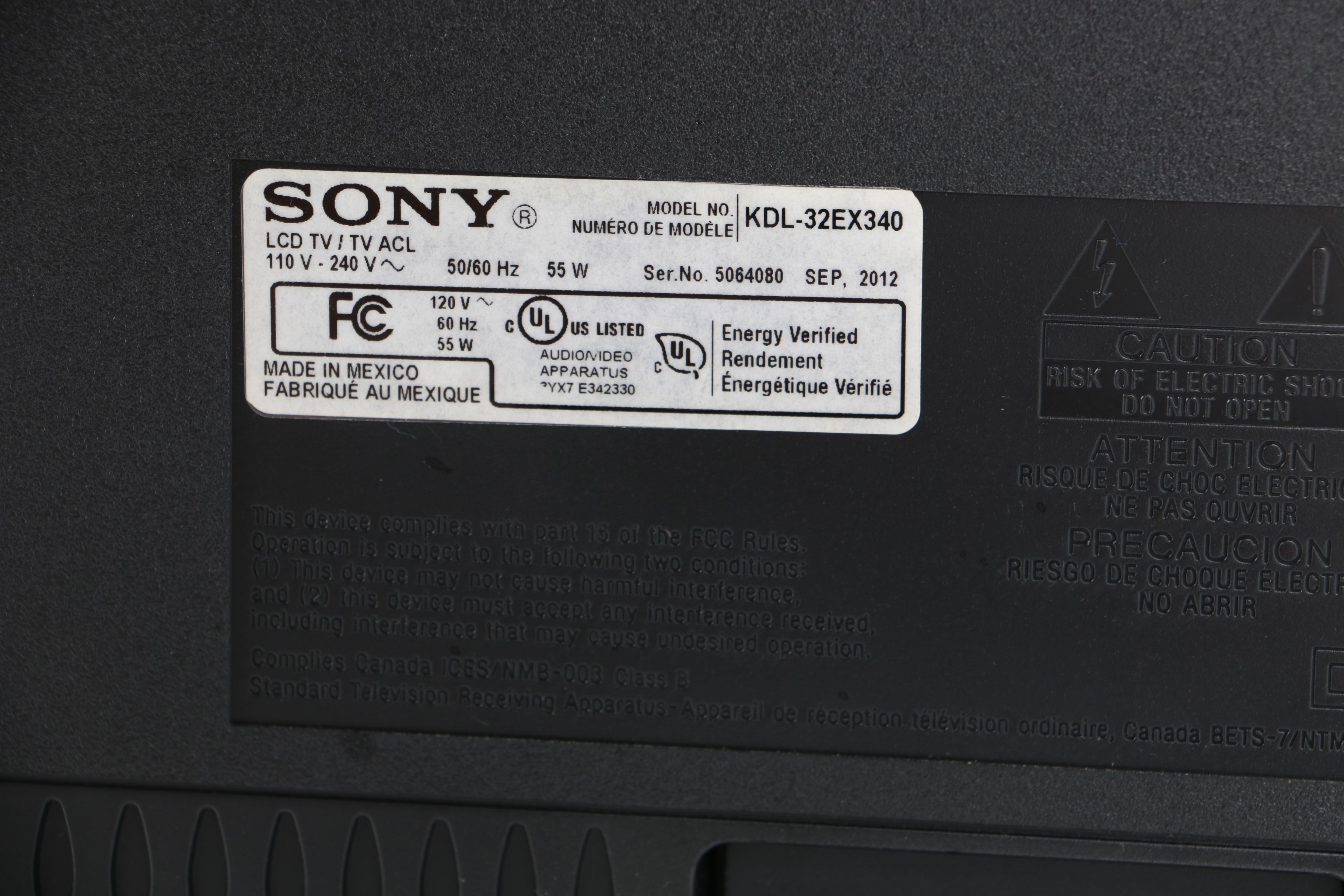 Sony Bravia 32" Flat Screen Television