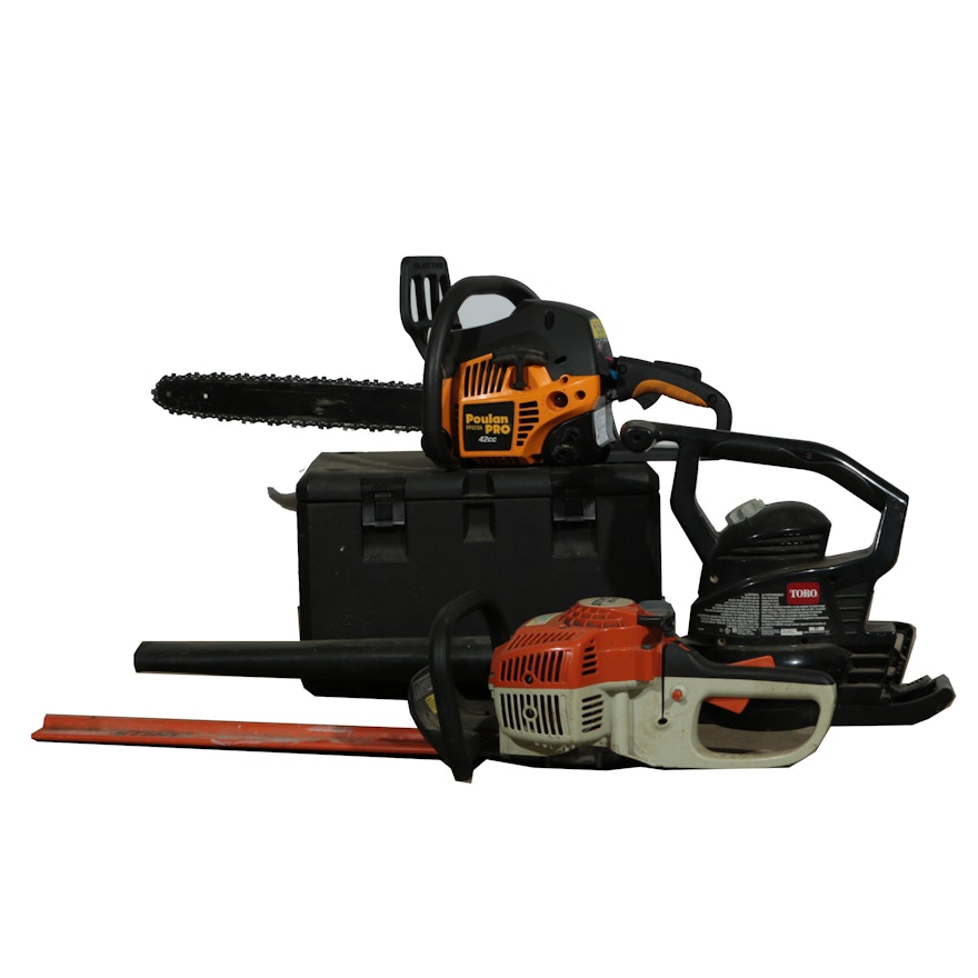 Chainsaw, Leaf Blower, and Hedge Trimmer