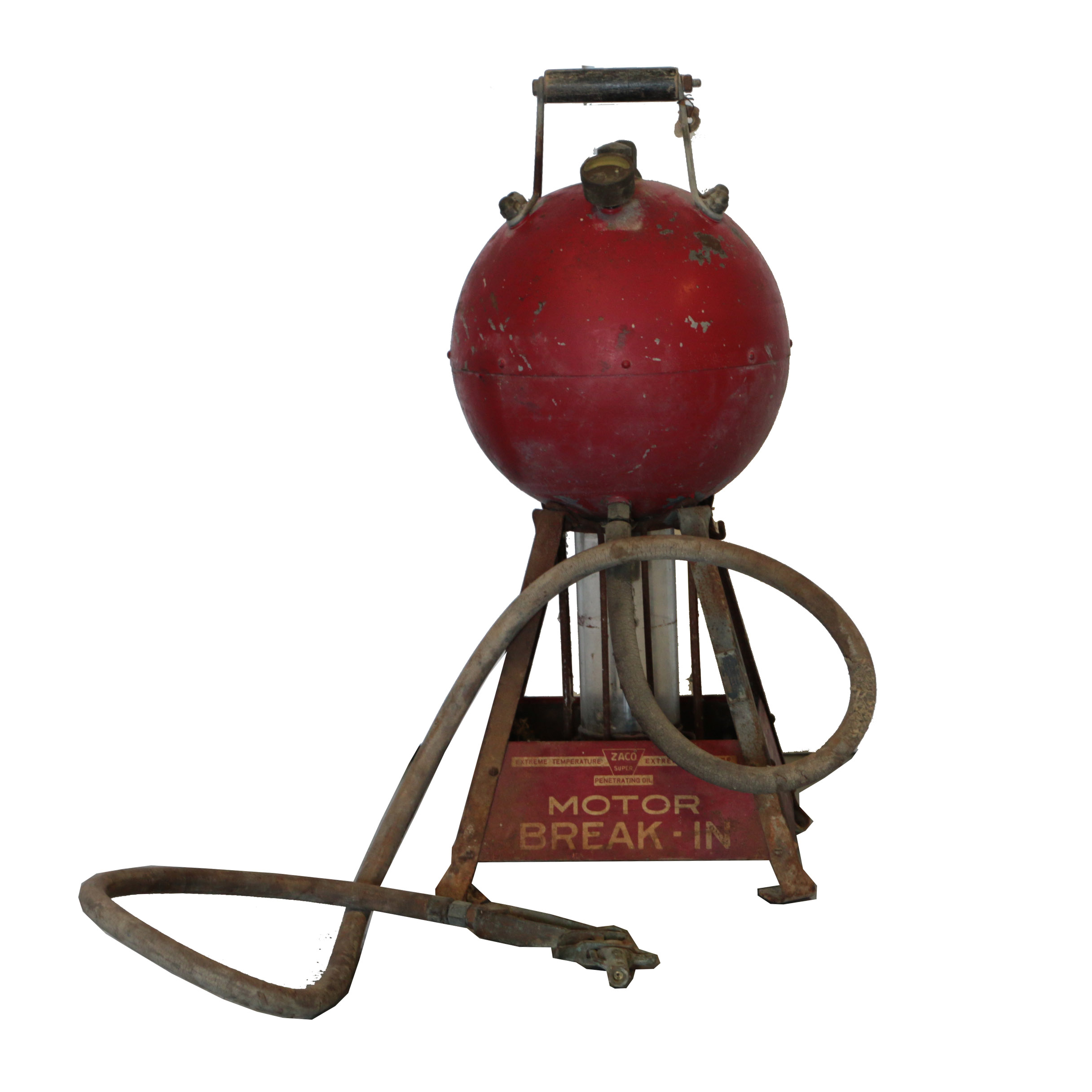 Circa 1930s Zaco Super Penetrating Oil Tank and Dispenser