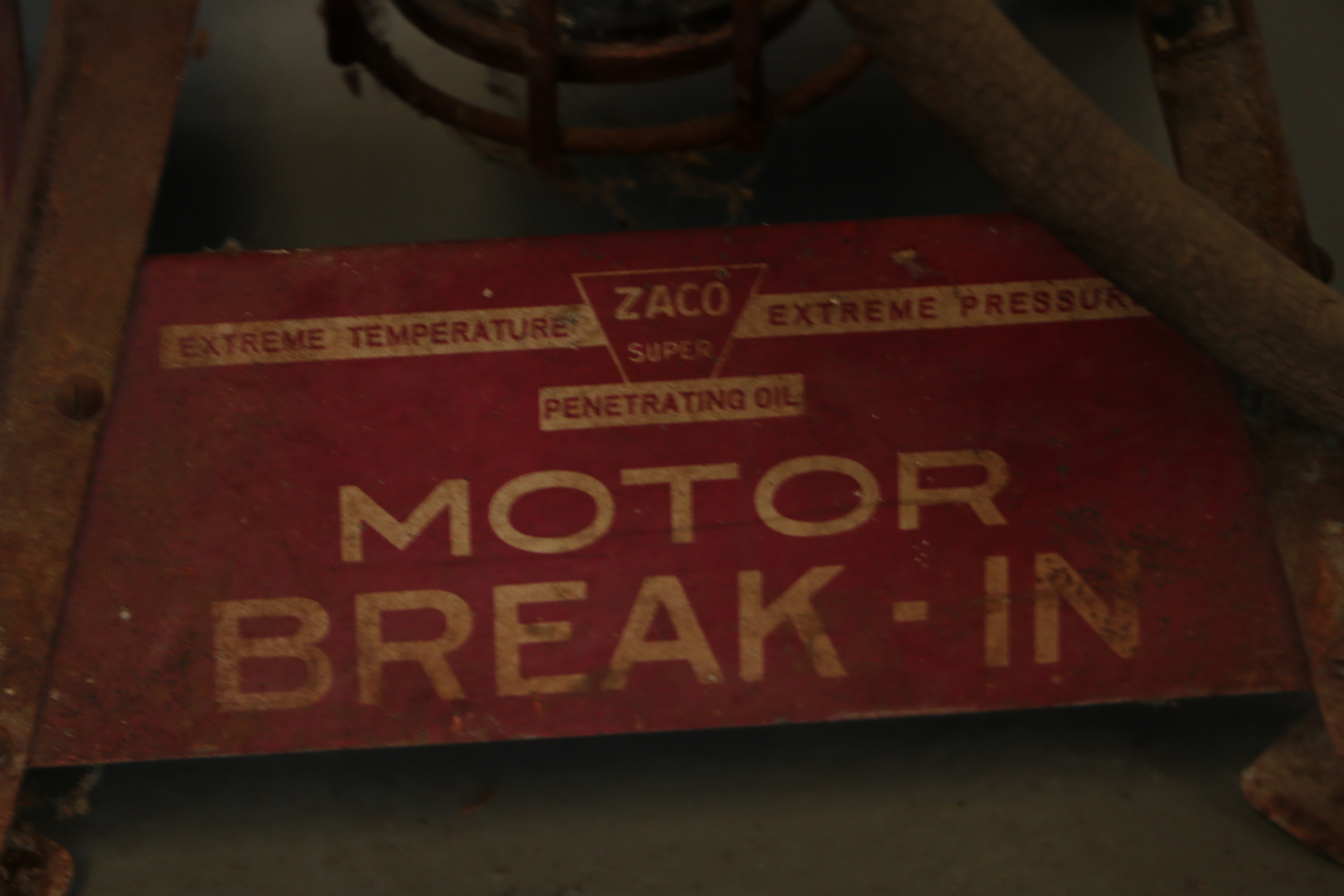 Circa 1930s Zaco Super Penetrating Oil Tank and Dispenser