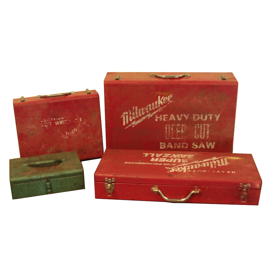 Vintage Metal Tool Boxes Including Milwaukee