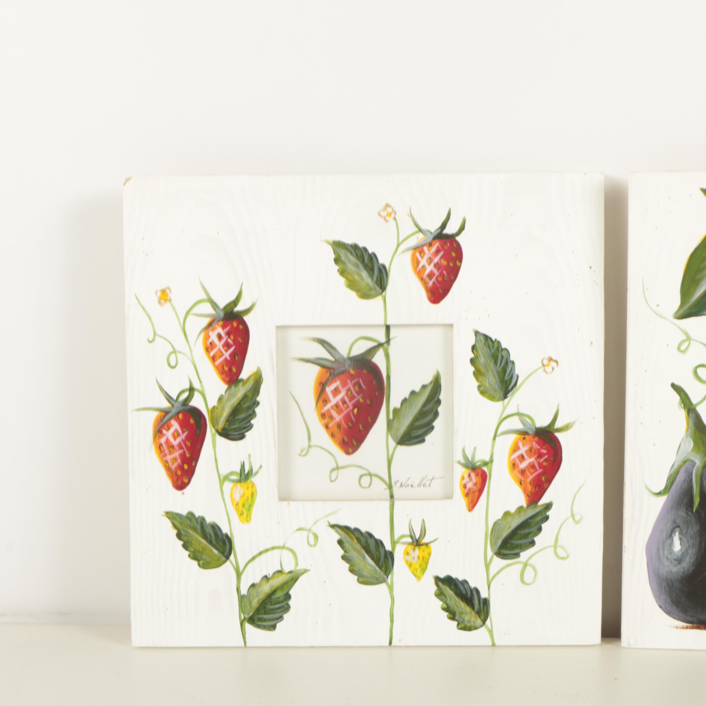 Collection of Sophie Noellet Acrylic Paintings of Fruits and Vegetables