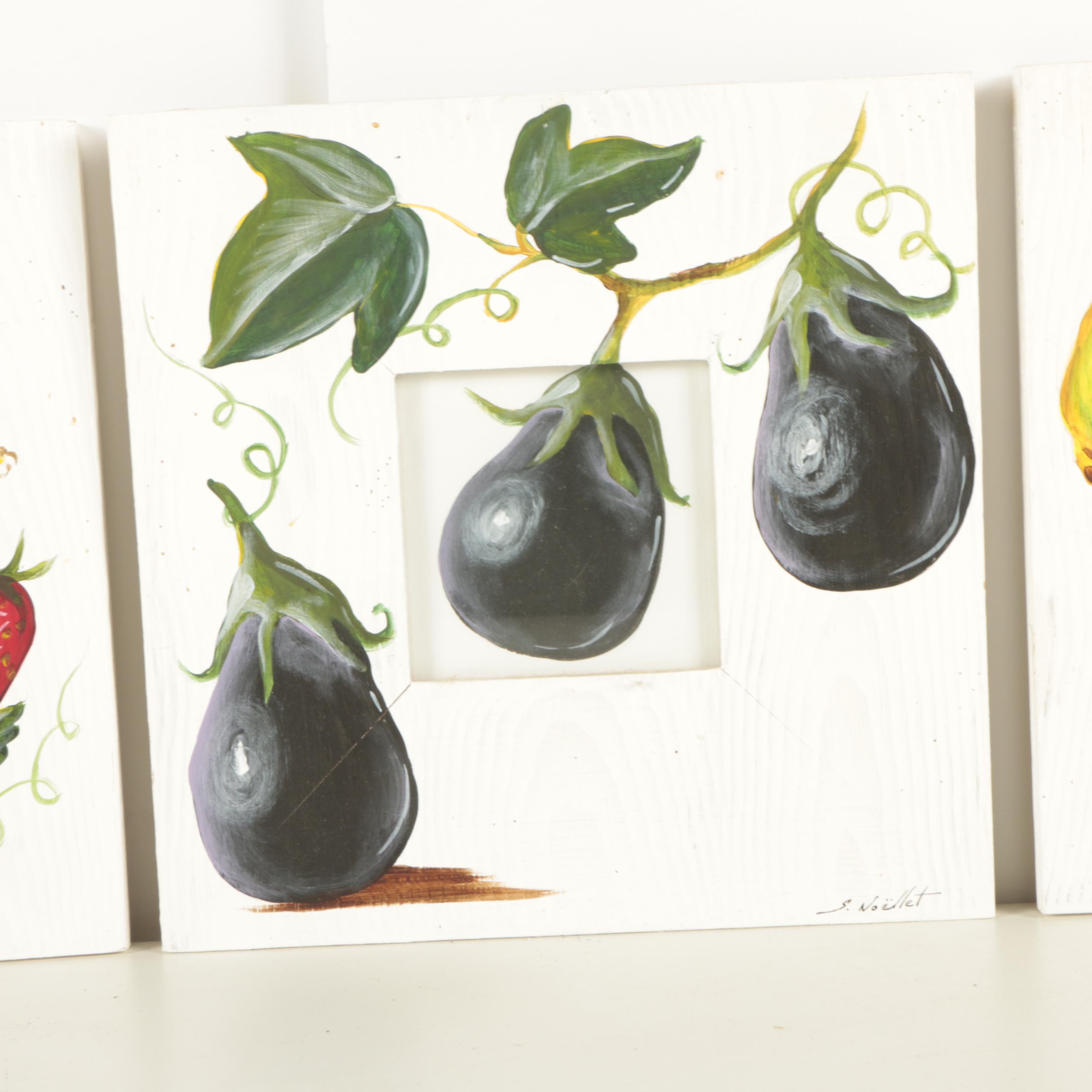 Collection of Sophie Noellet Acrylic Paintings of Fruits and Vegetables