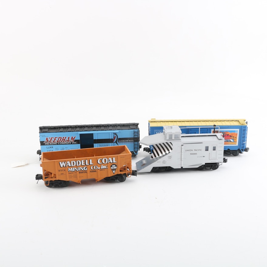 MTH Train Cars Including USPS and Union Pacific Snow Plow