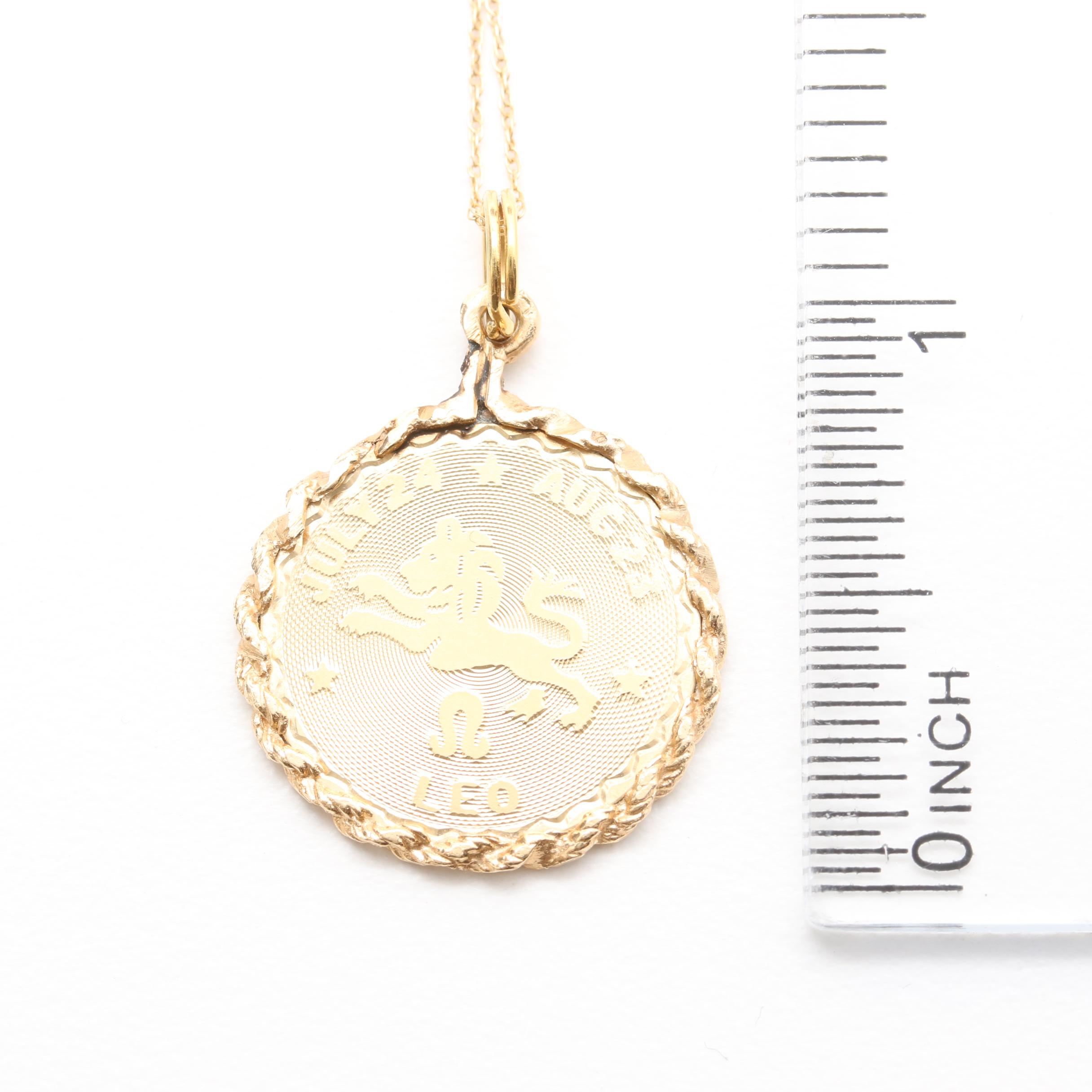 14K Yellow Gold Pendant and Necklace with Pendant