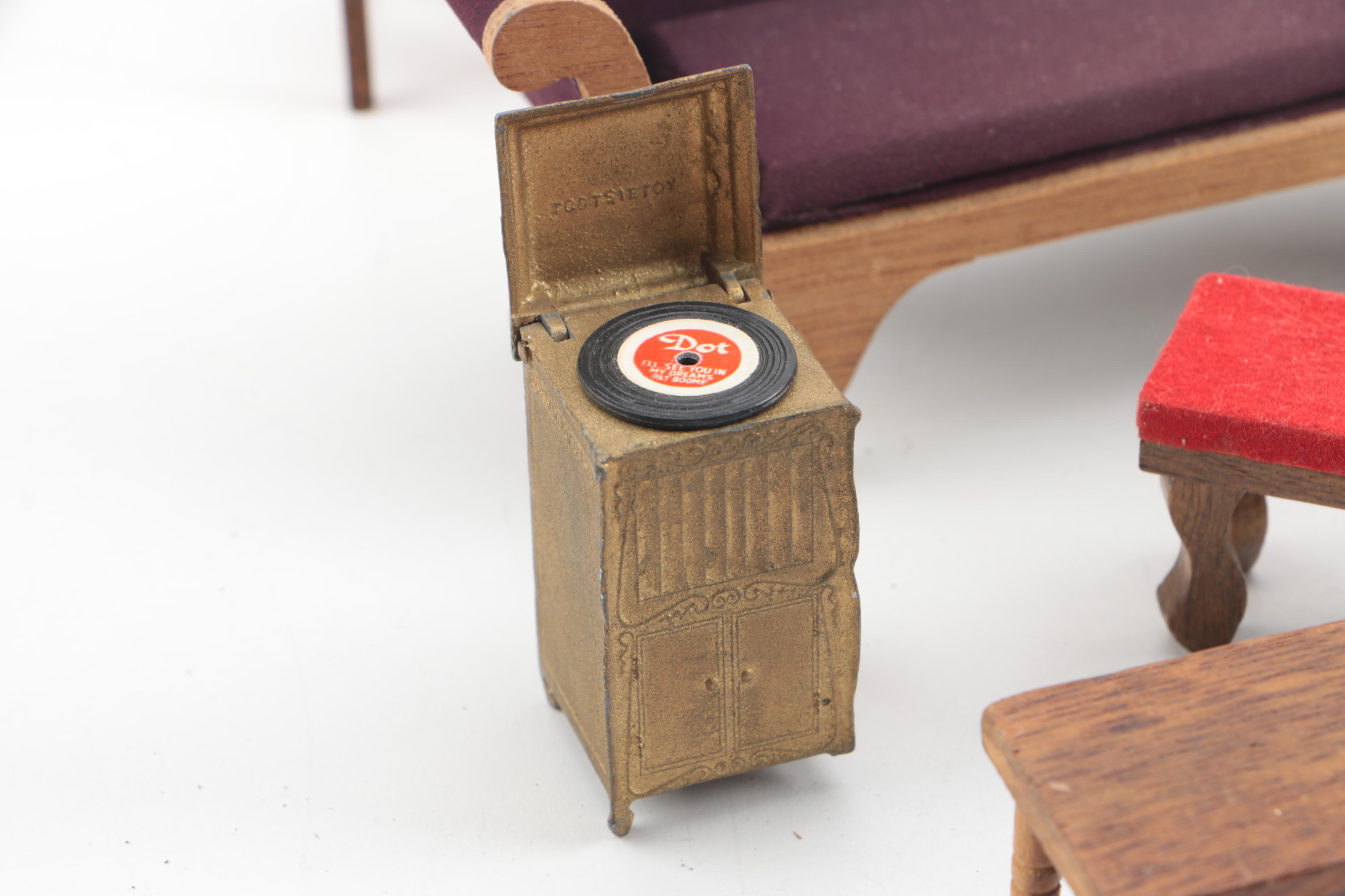 Vintage Wooden Dollhouse Furniture Featuring Shackman