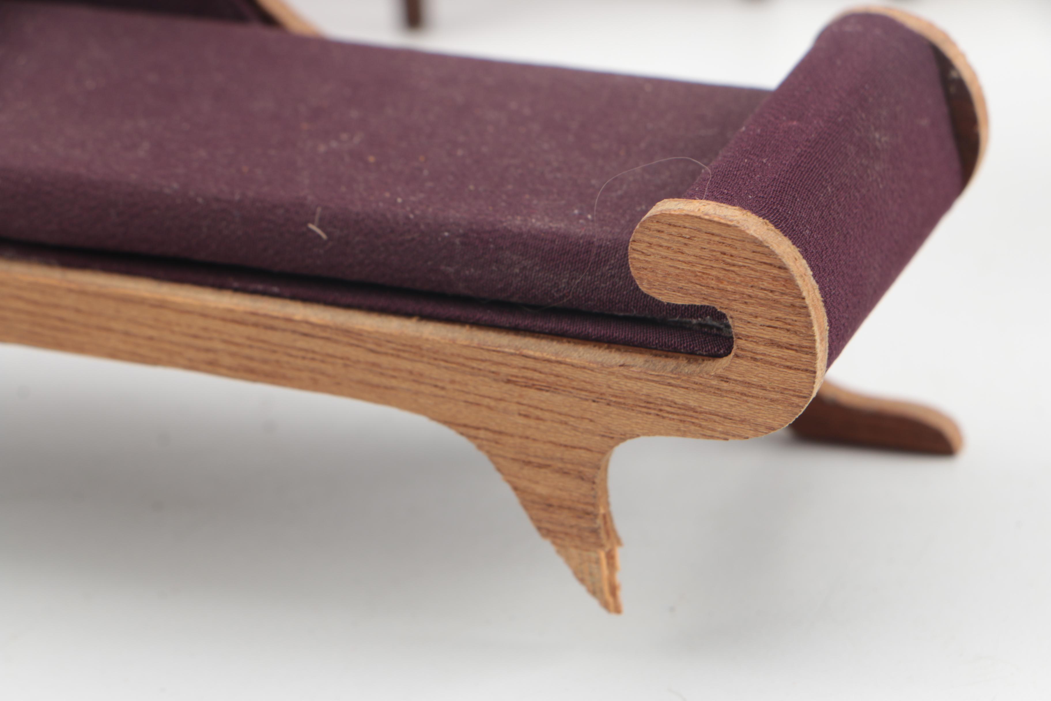 Vintage Wooden Dollhouse Furniture Featuring Shackman