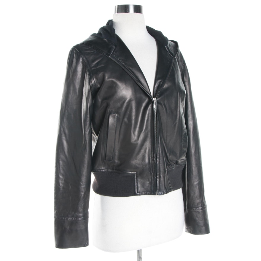 Women's RALPH Ralph Lauren Leather Hooded Jacket