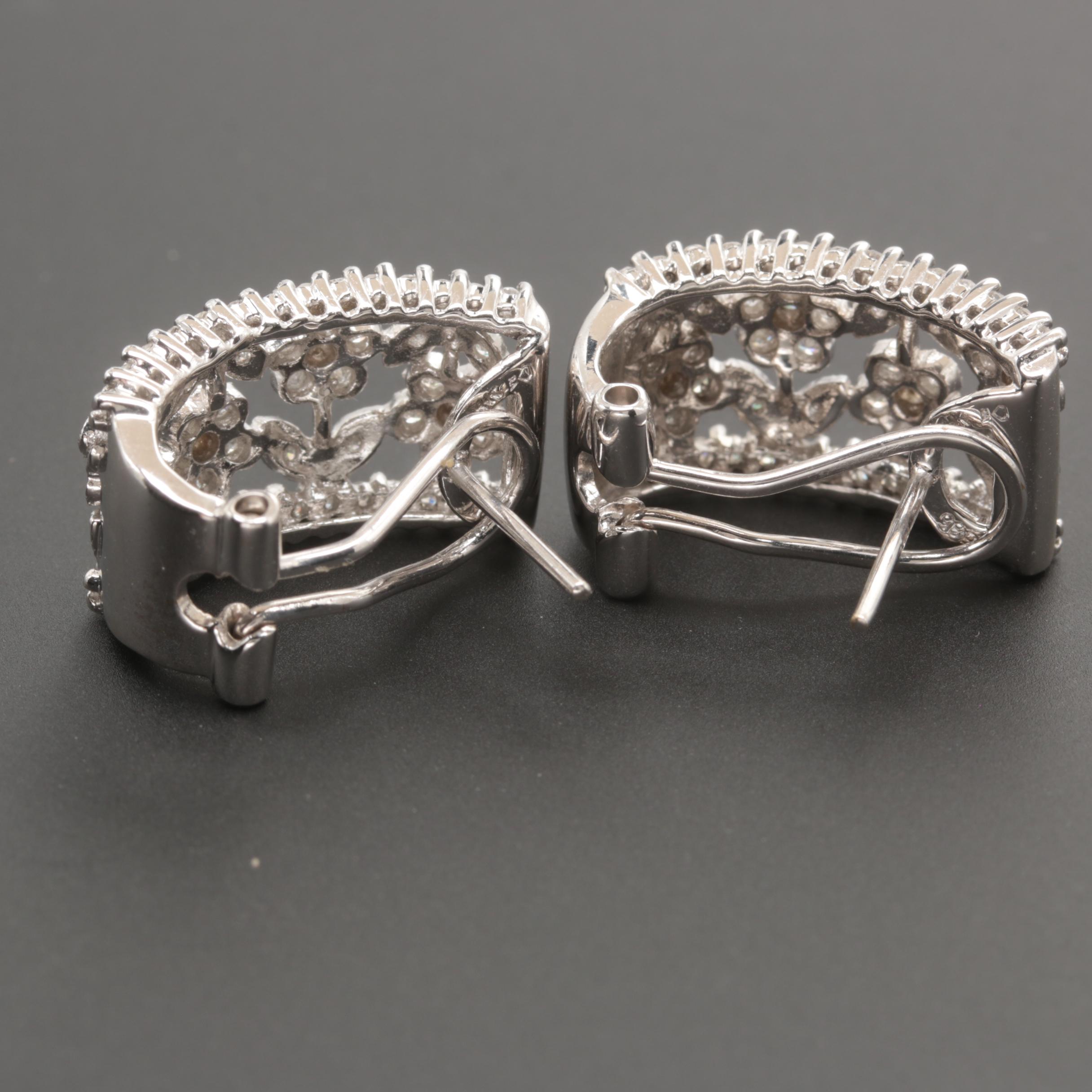 14K White Gold Diamond Earrings
