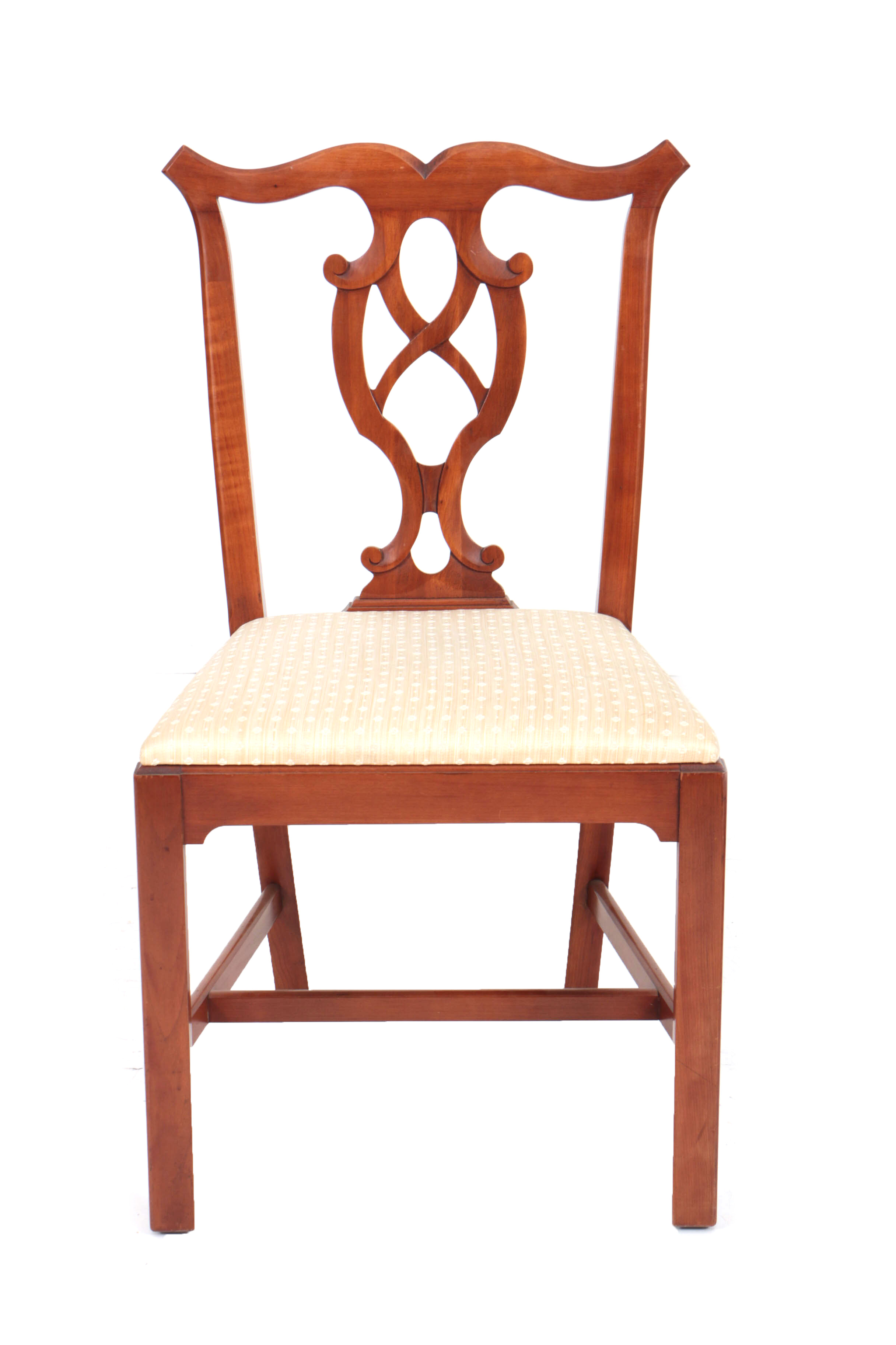 Antique Federal Mahogany Shield-Back Chair with Vintage Chippendale Style Chairs