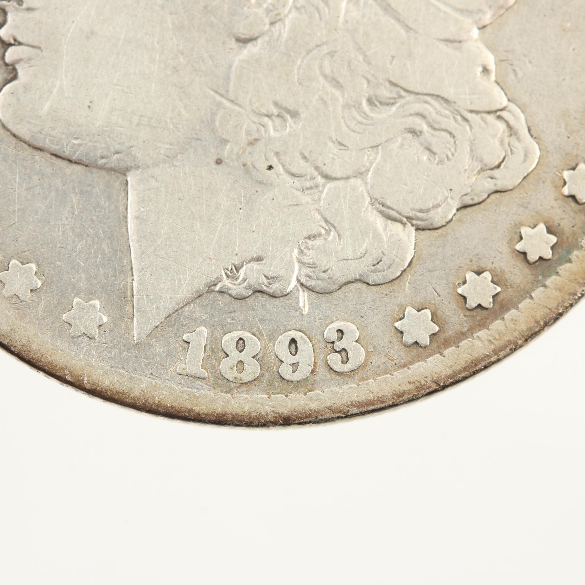 Low Mintage 1893 Carson City Morgan Silver Dollar