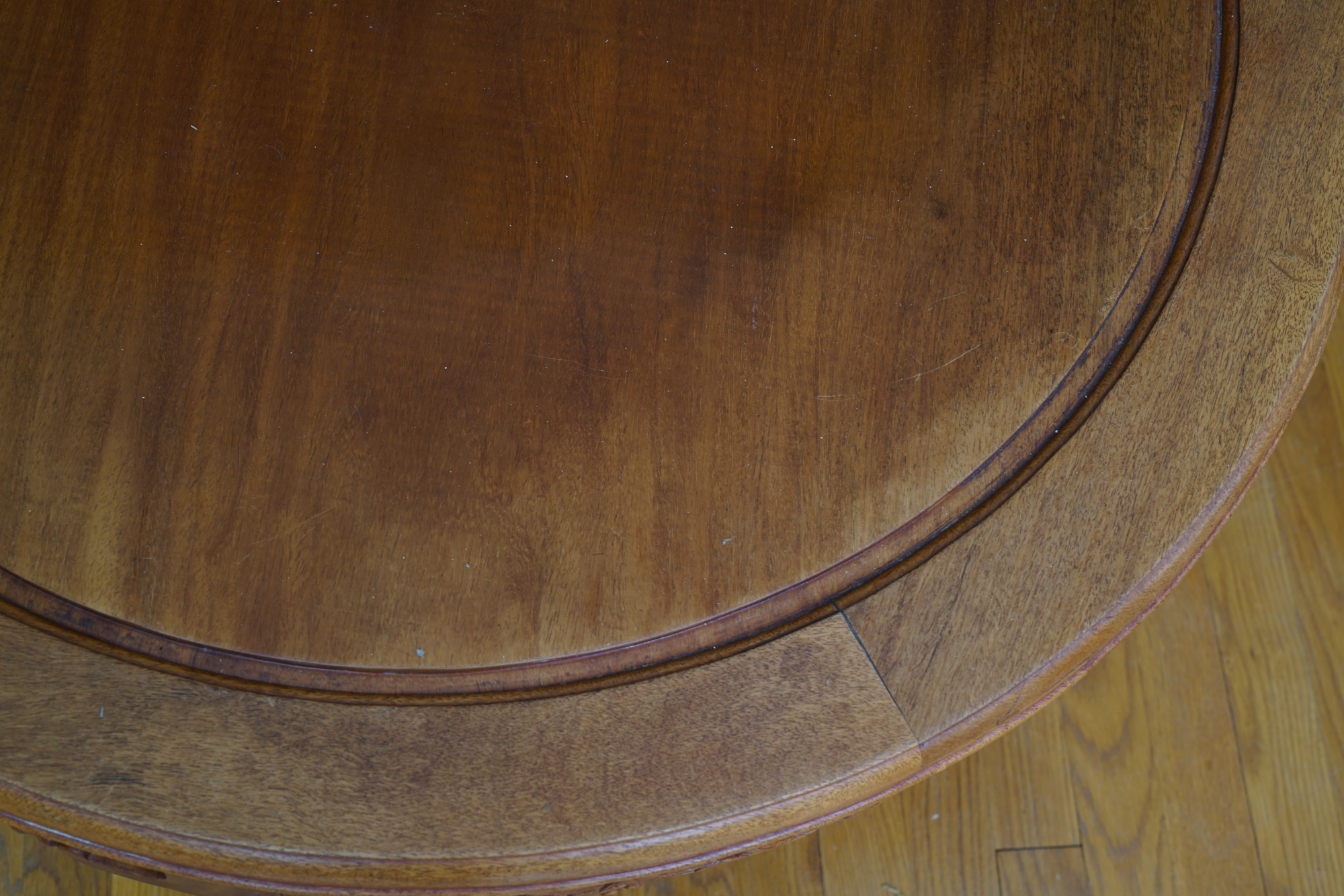 Vintage Chinese Style Carved Wood Coffee Table with Nesting Stools
