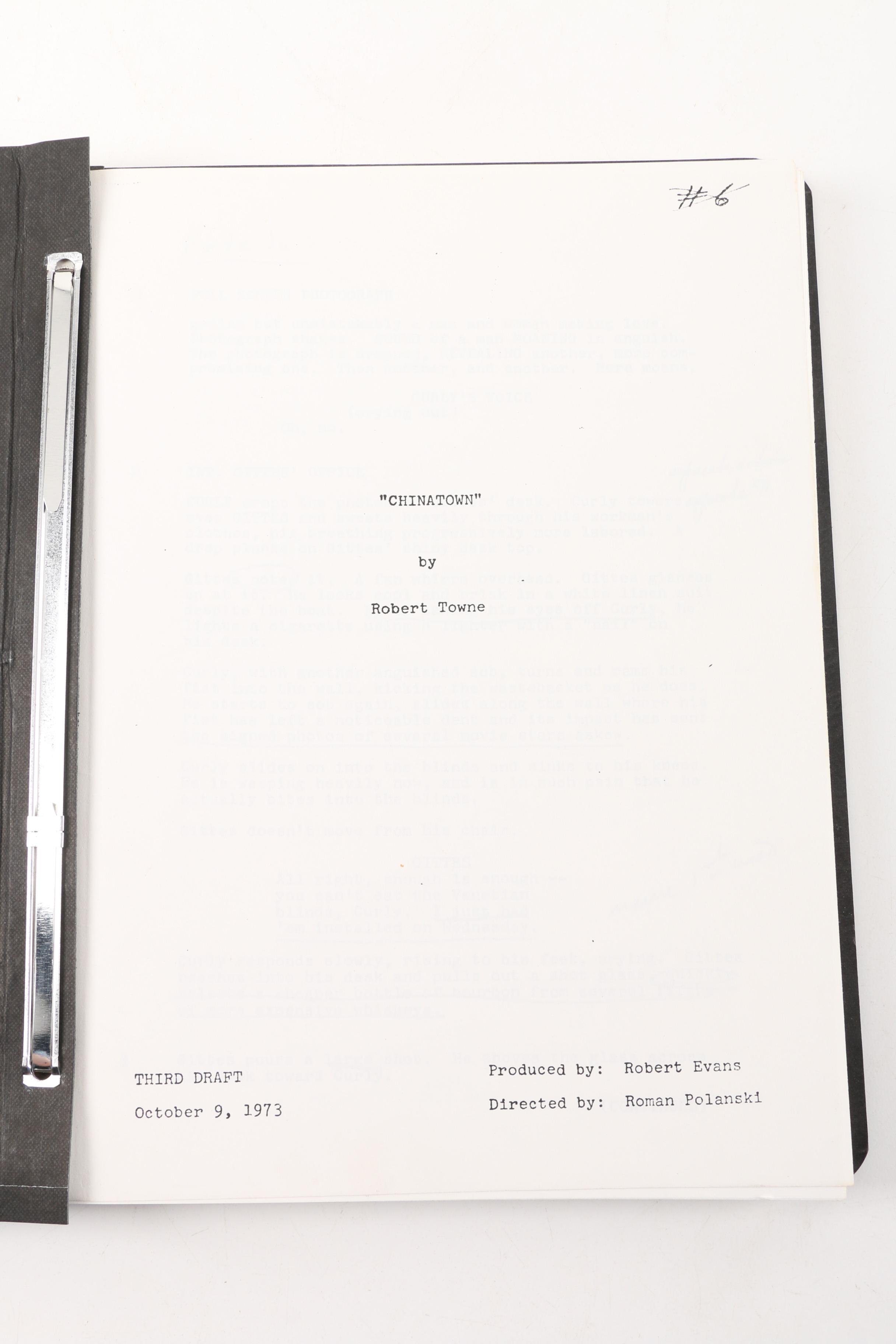 1973 "Chinatown" Screenplay by Robert Towne