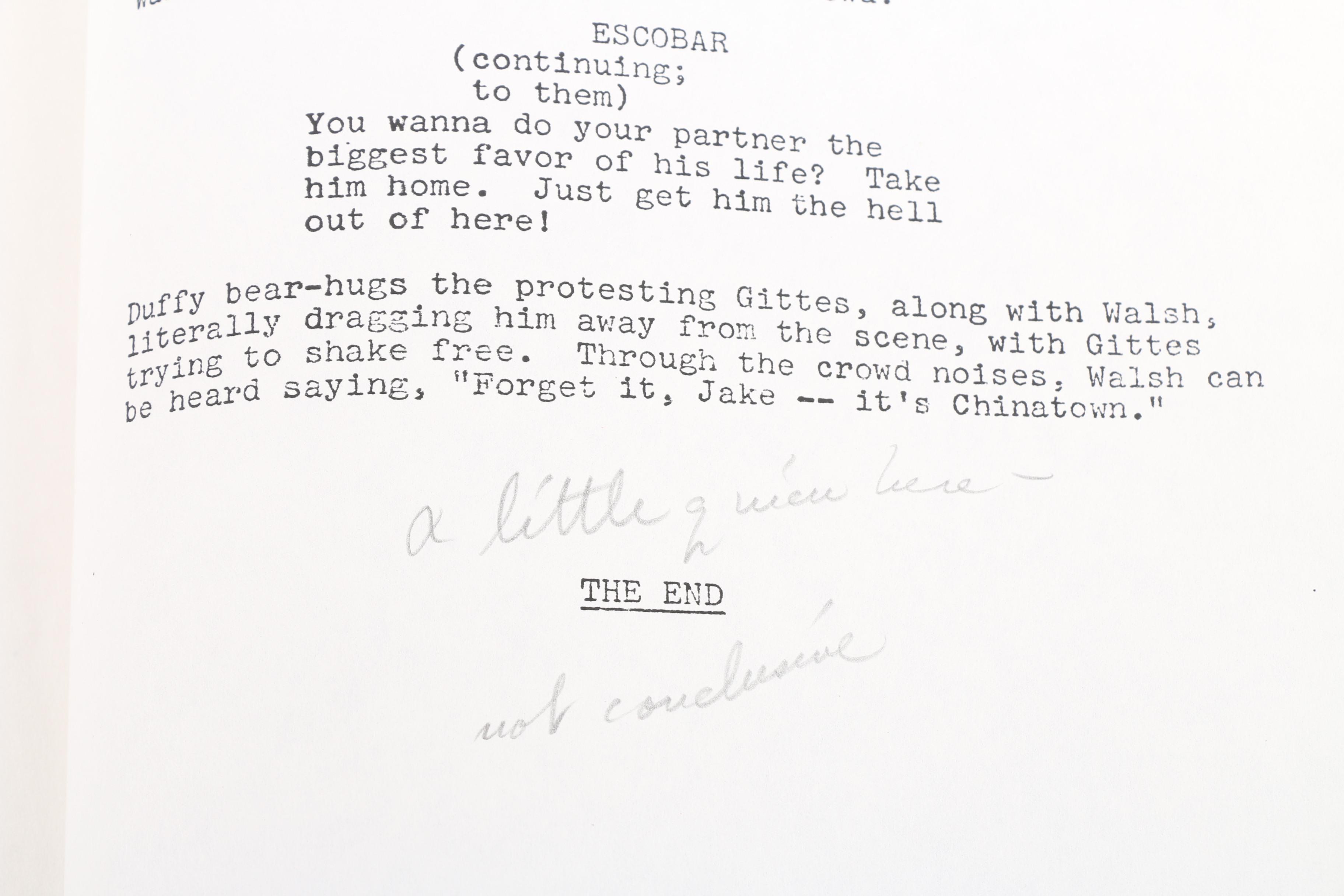1973 "Chinatown" Screenplay by Robert Towne