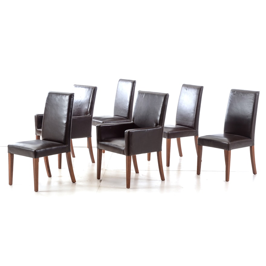 Set of Leather Upholstered Dining Chairs