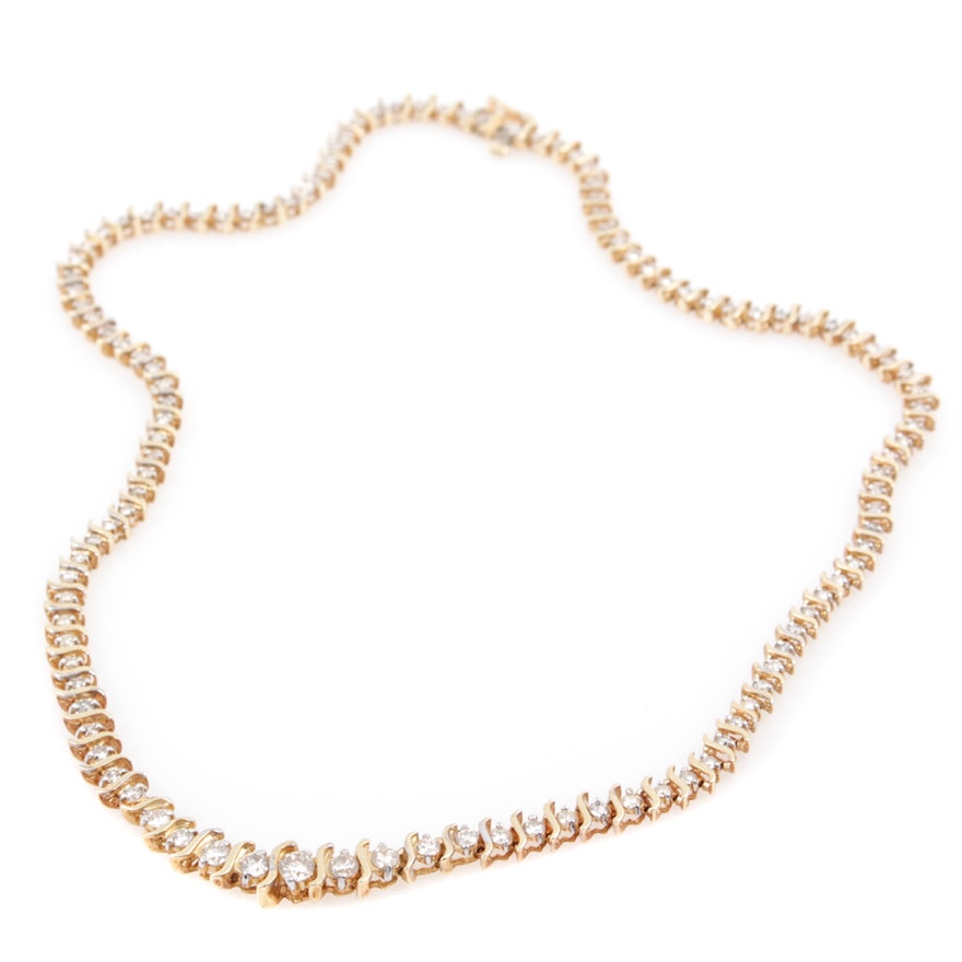 14K Yellow Gold 4.00 CTW Diamond Necklace