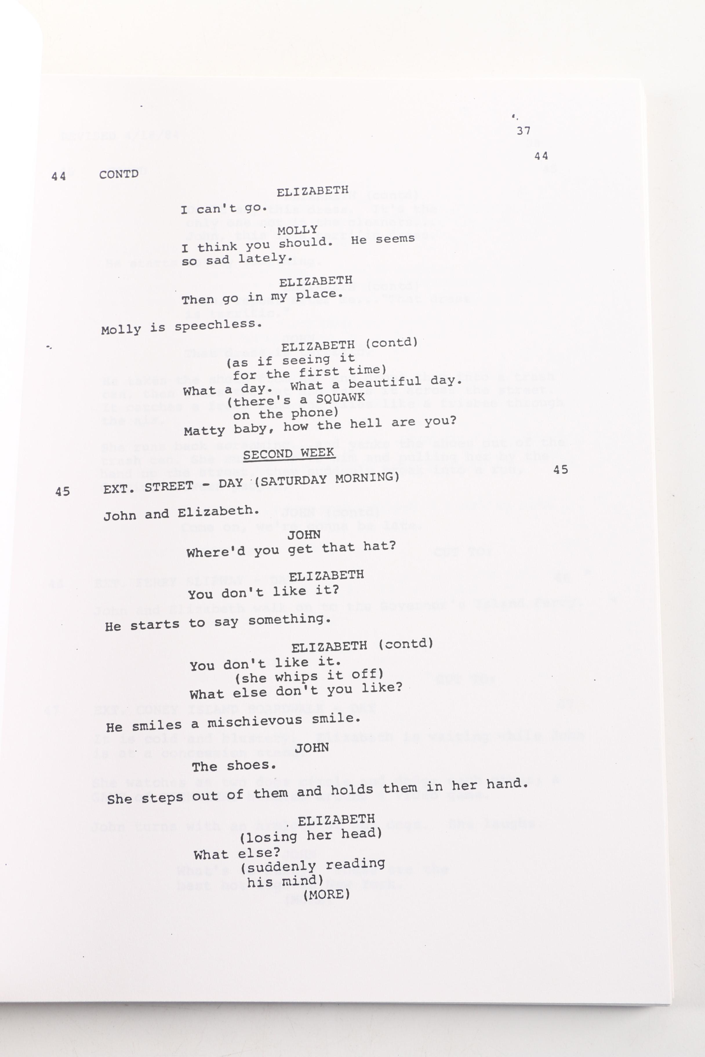1984 "9½ Weeks" Film Screenplay