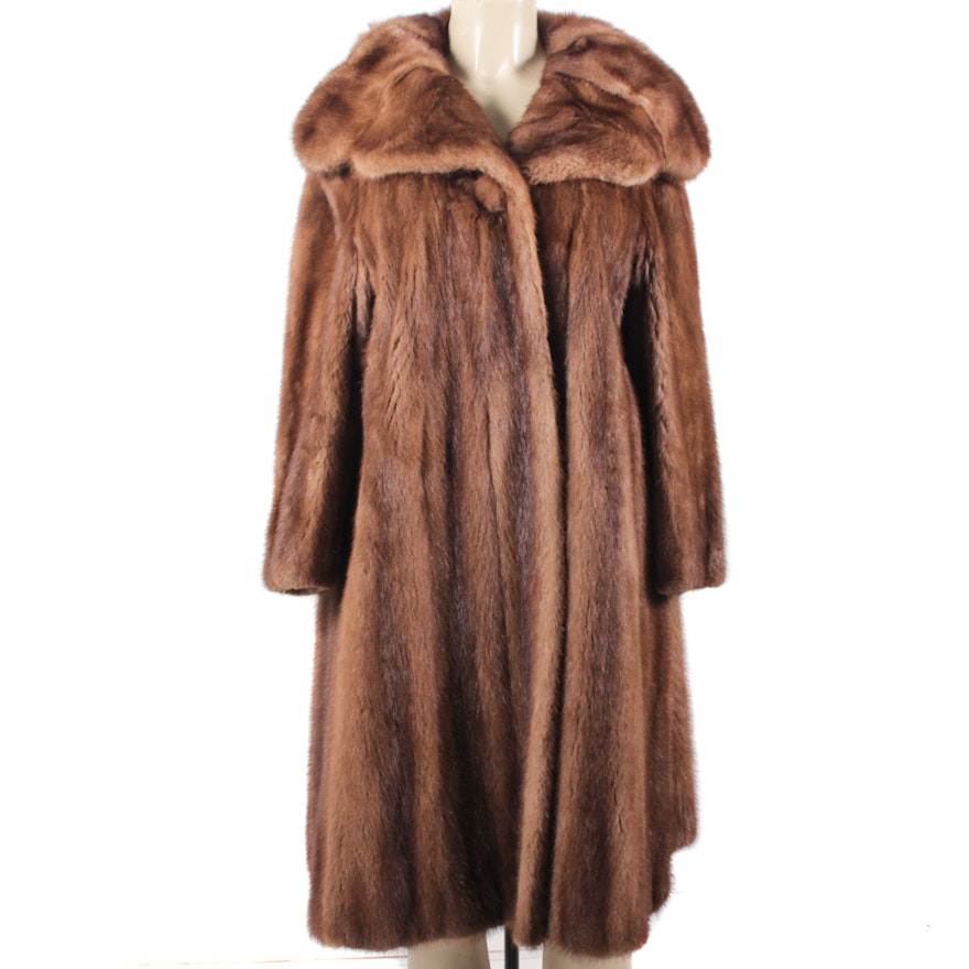 Vintage Full-Length Pastel Mink Fur Coat