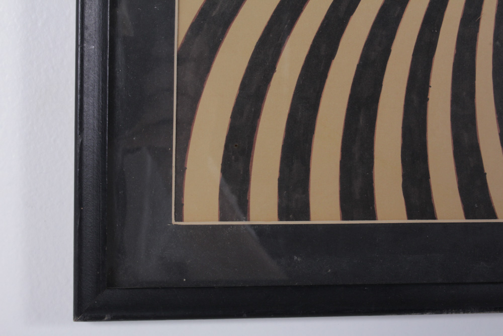 Mike Faught Vintage Op Art Ink Drawing