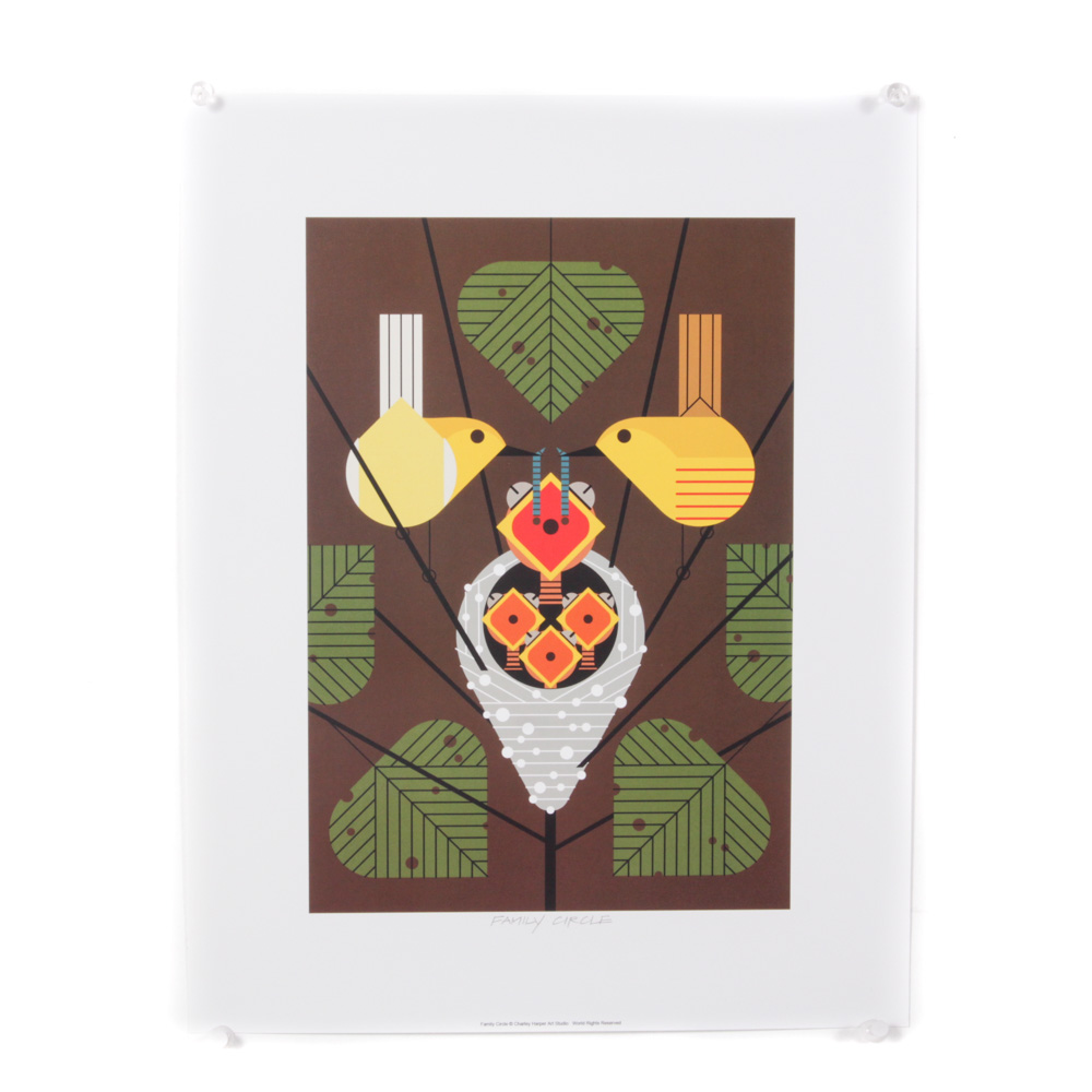Charley Harper "Family Circle" Offset Lithograph