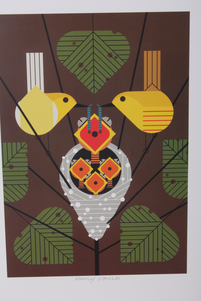 Charley Harper "Family Circle" Offset Lithograph