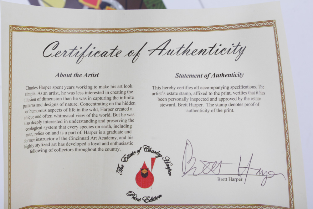 Charley Harper "Family Circle" Offset Lithograph