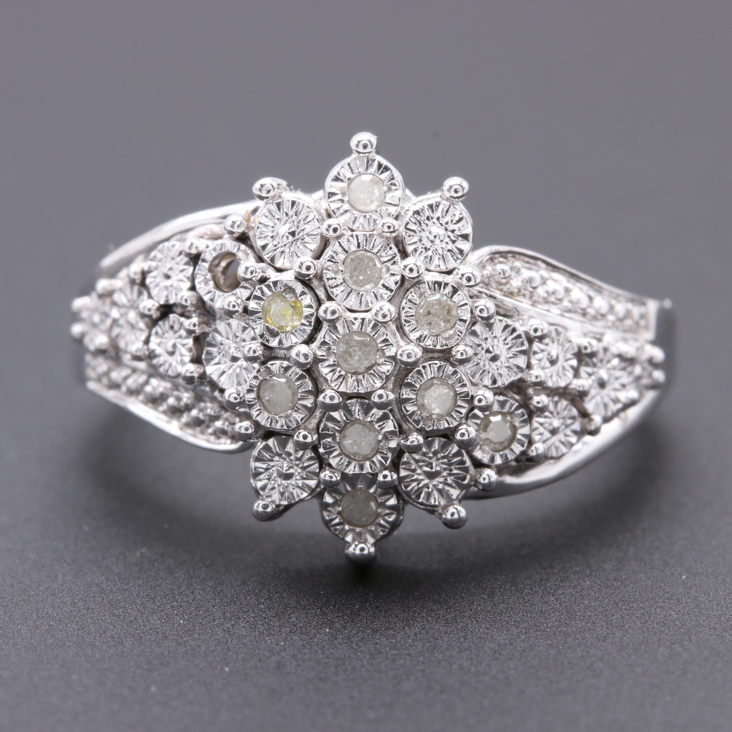 Sterling Silver Diamond Ring