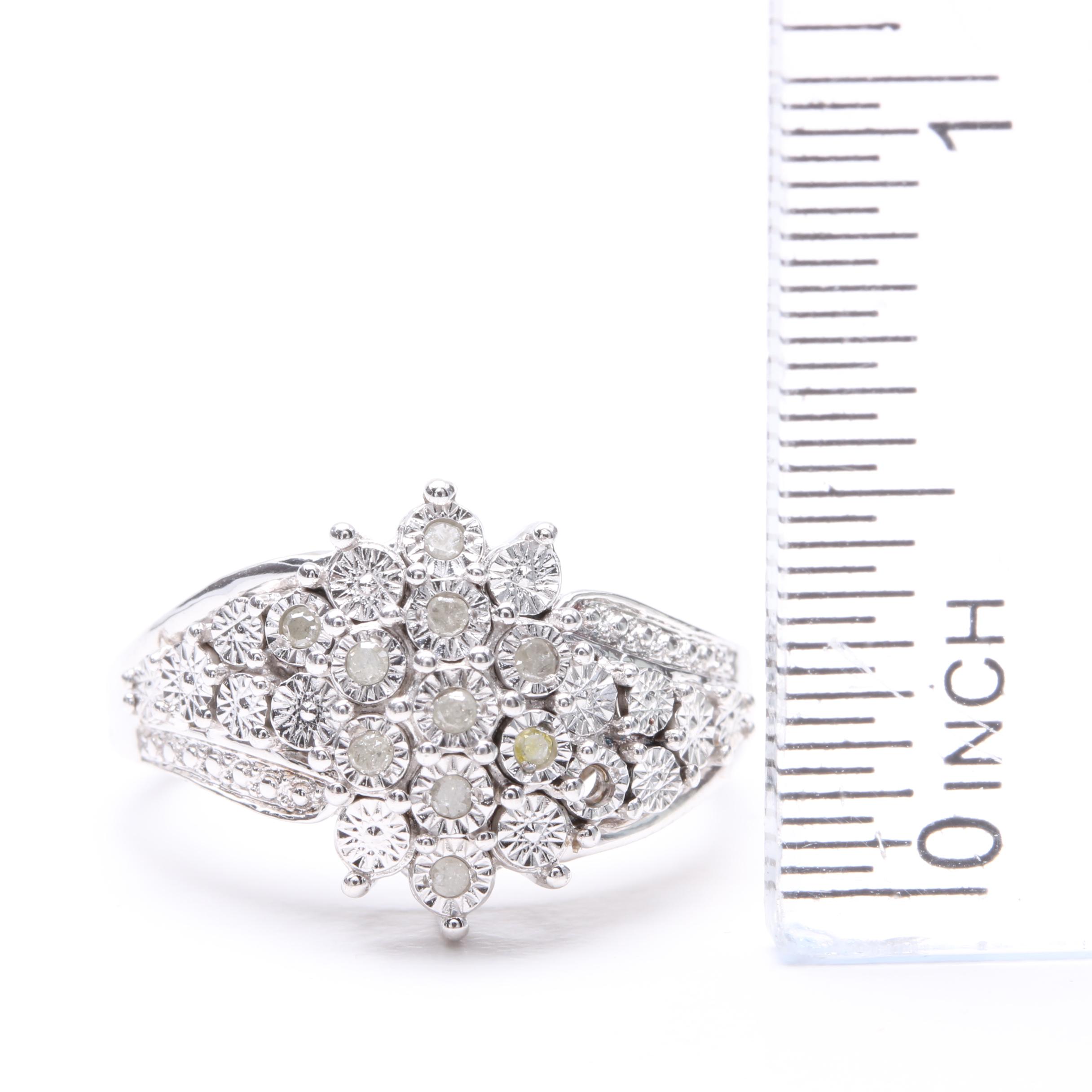 Sterling Silver Diamond Ring