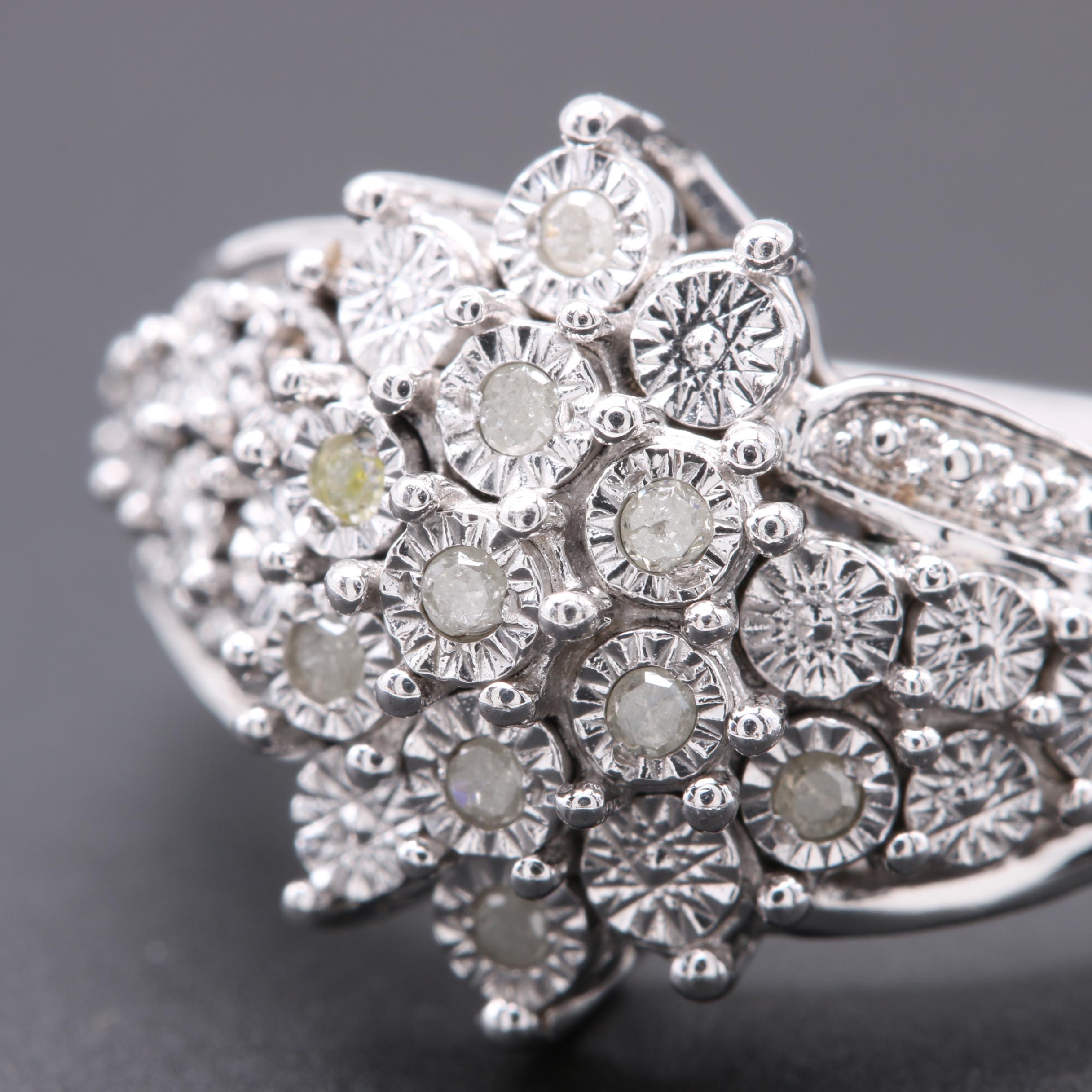 Sterling Silver Diamond Ring