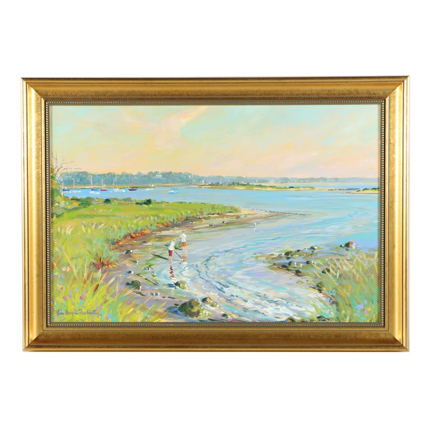 Jim Mayne Freeheart Acrylic Painting of Coastal Landscape