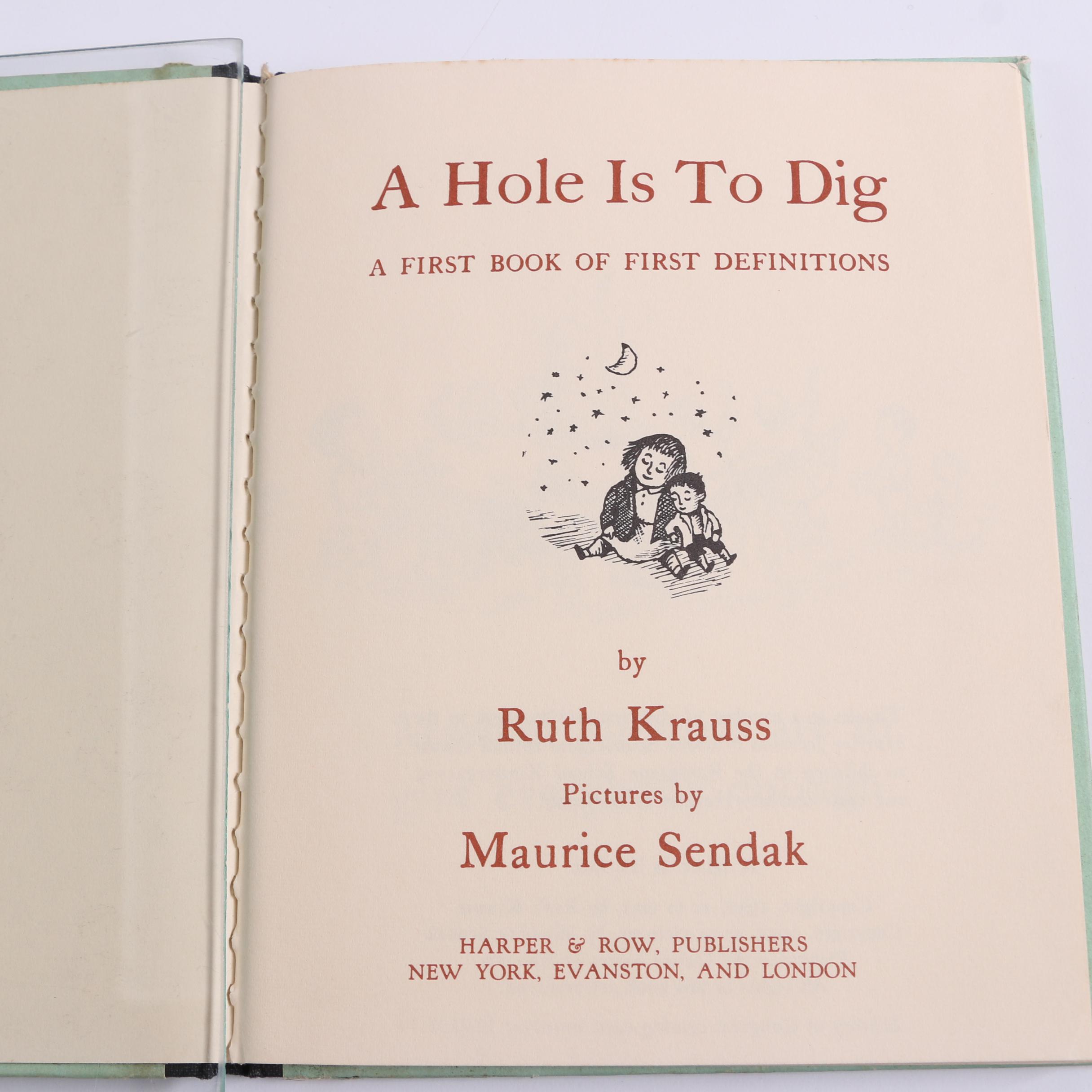 1952 "A Hole is To Dig" by Ruth Krauss with Illustrations by Maurice Sendak