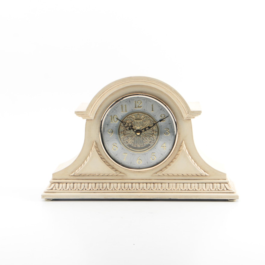 Neoclassical Style Seiko Wooden Tambour Mantel Clock with Chimes