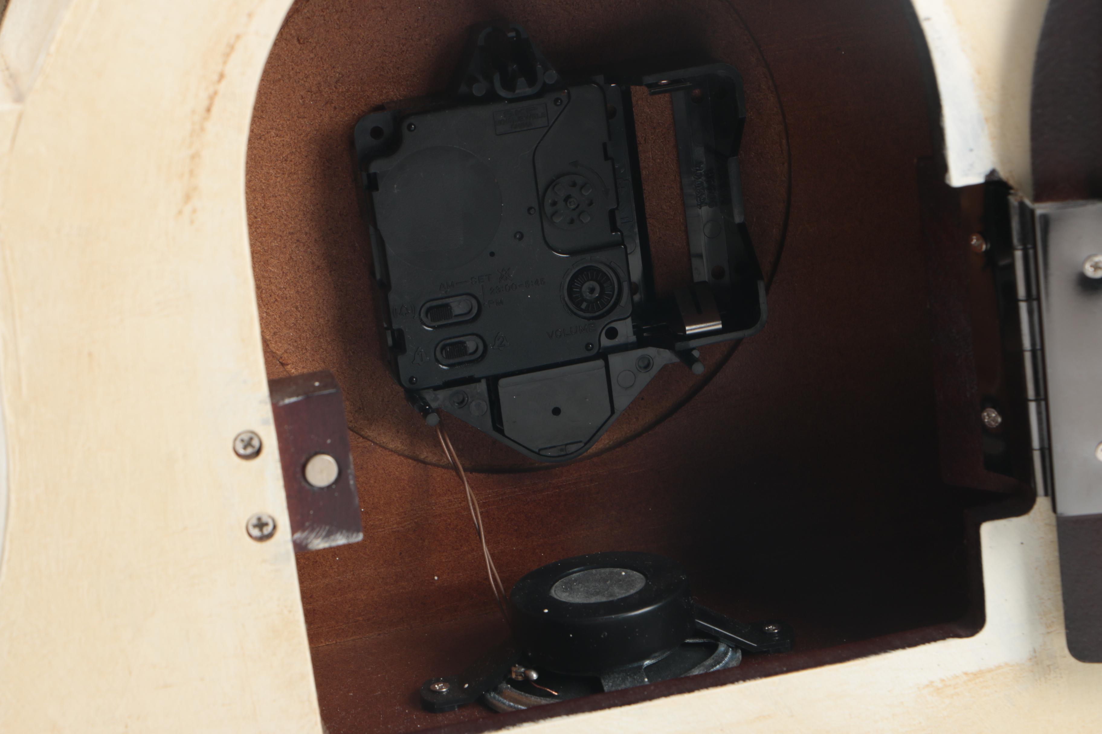 Neoclassical Style Seiko Wooden Tambour Mantel Clock with Chimes