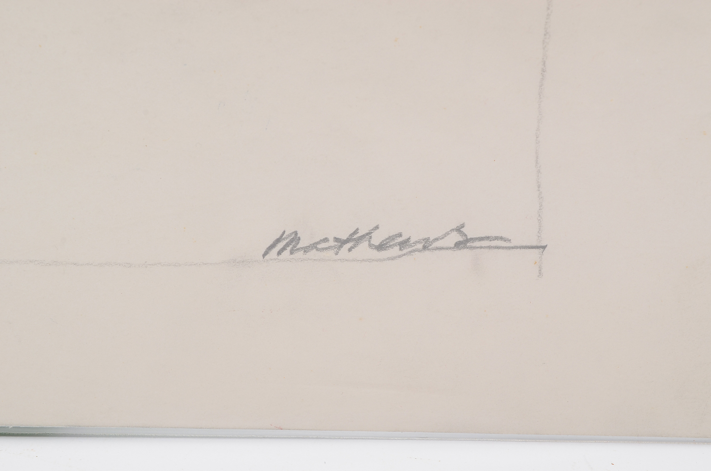 Carol Mathews Graphite Drawing on Paper of Pastoral Scene