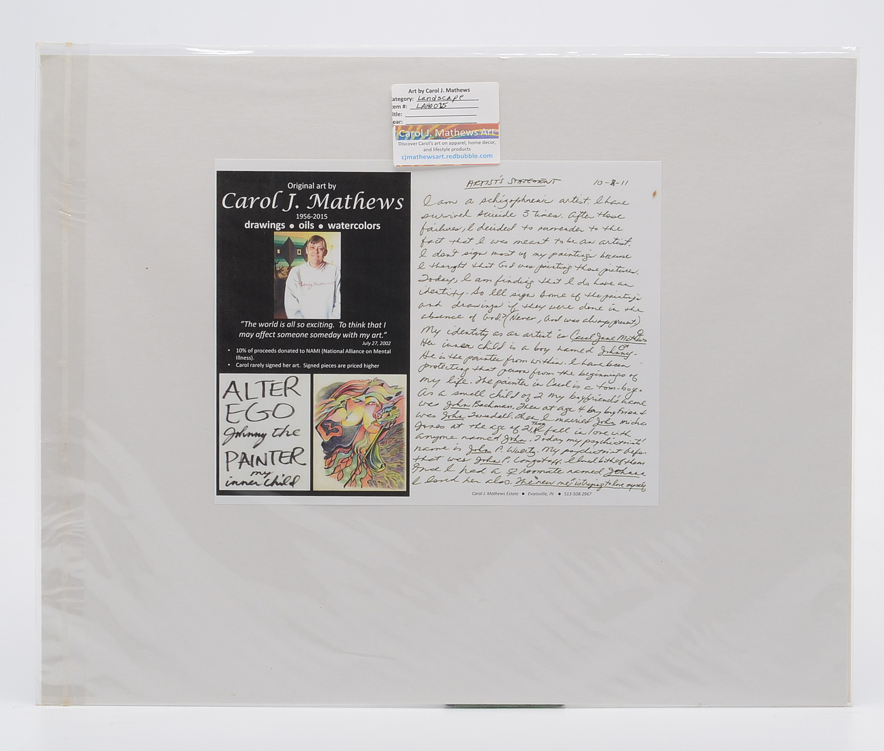 Carol Mathews Graphite Drawing on Paper of Pastoral Scene