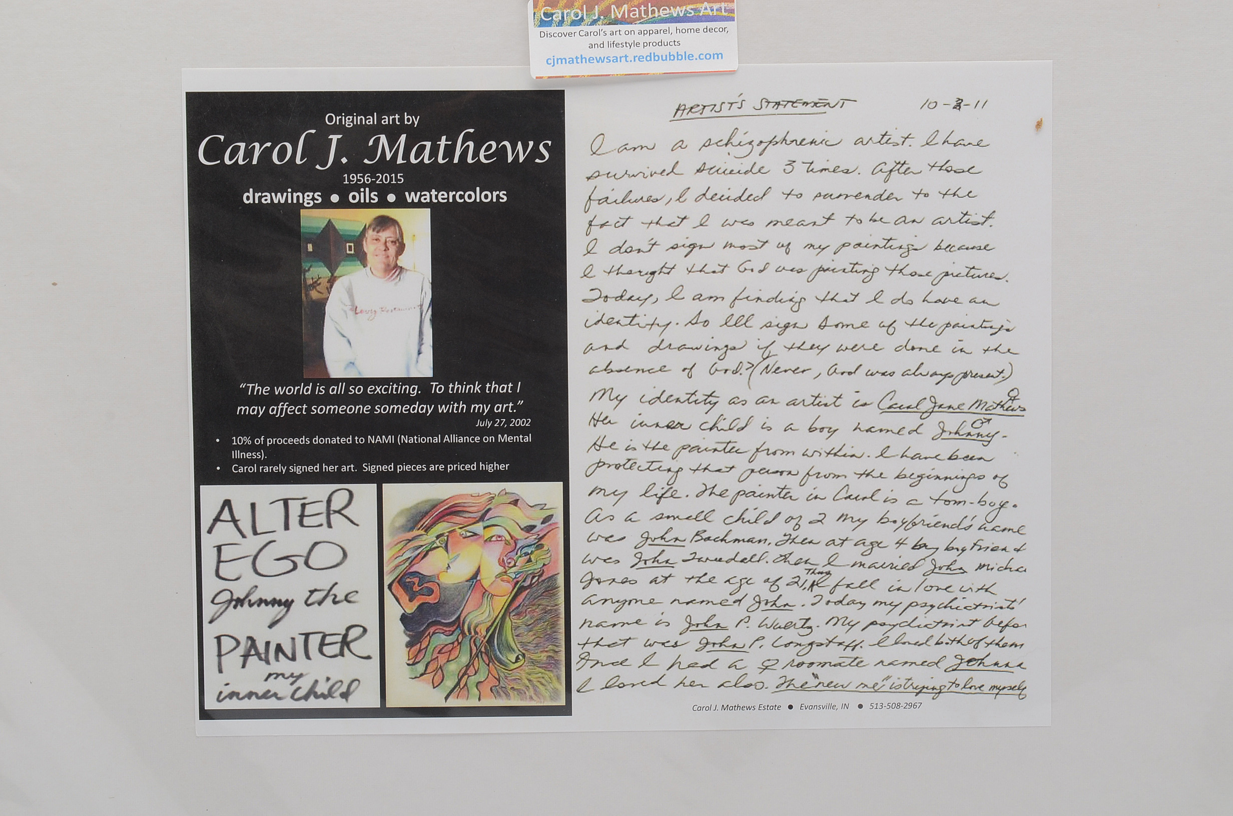 Carol Mathews Graphite Drawing on Paper of Pastoral Scene