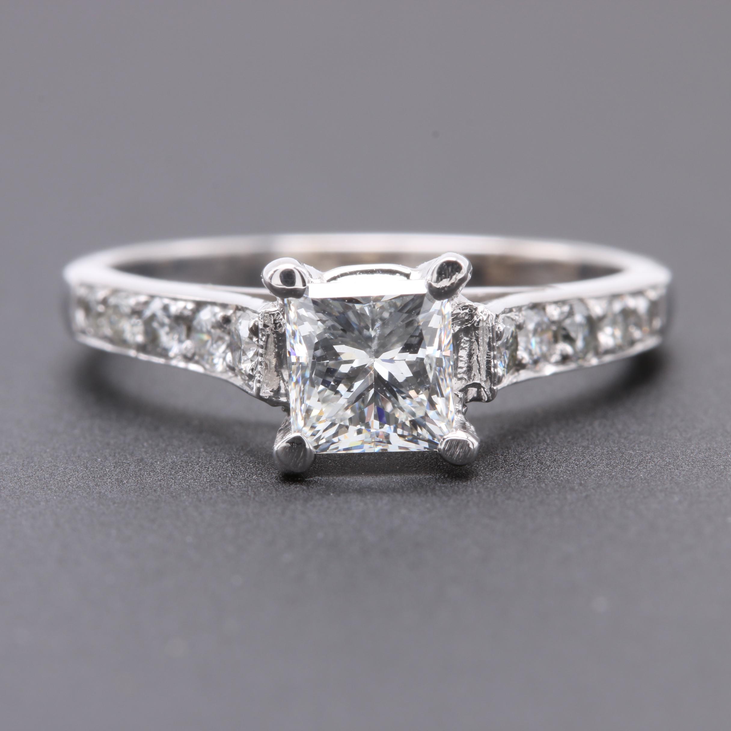 18K White Gold 0.95 CTW Diamond Ring