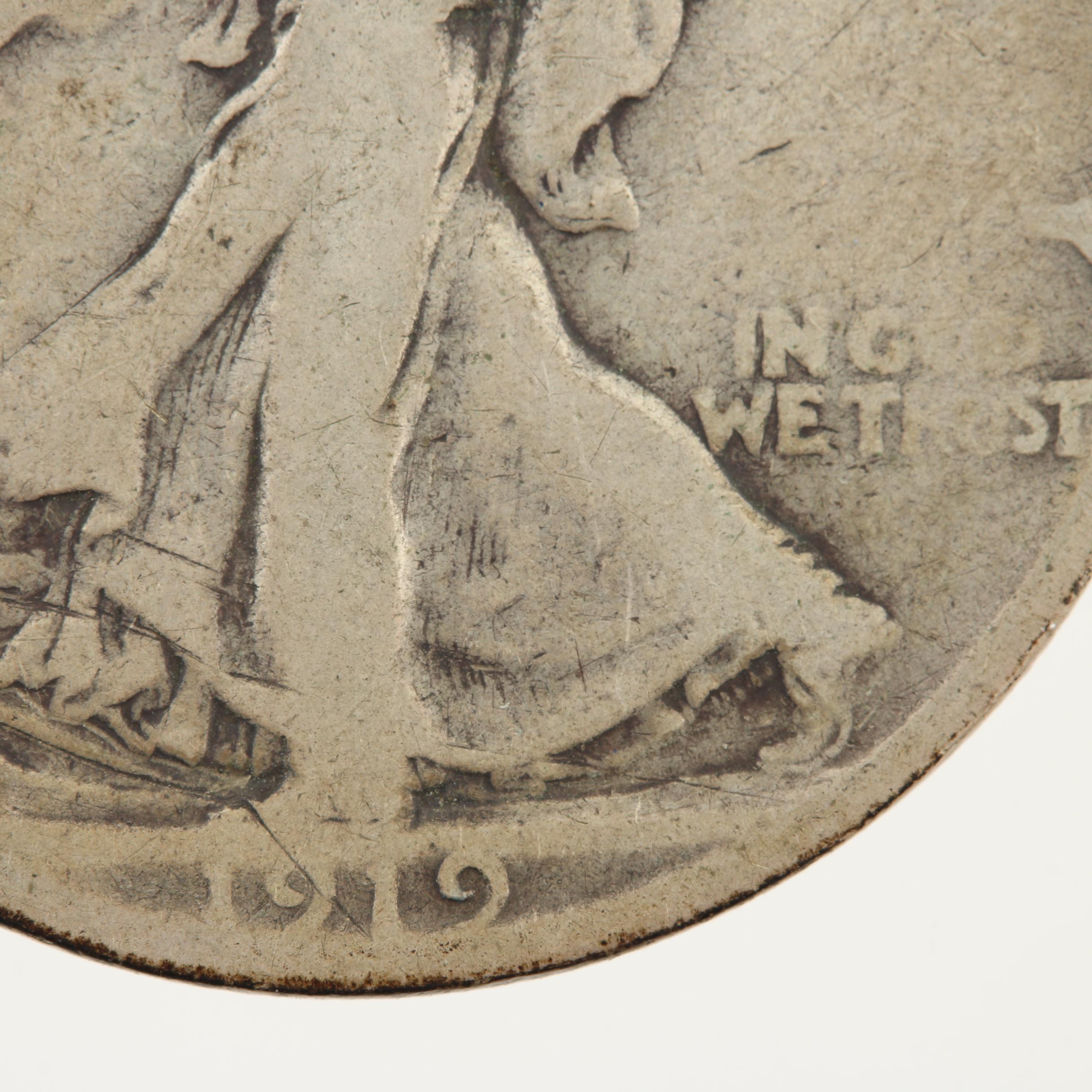 Better Date 1919-S Walking Liberty Silver Half Dollar