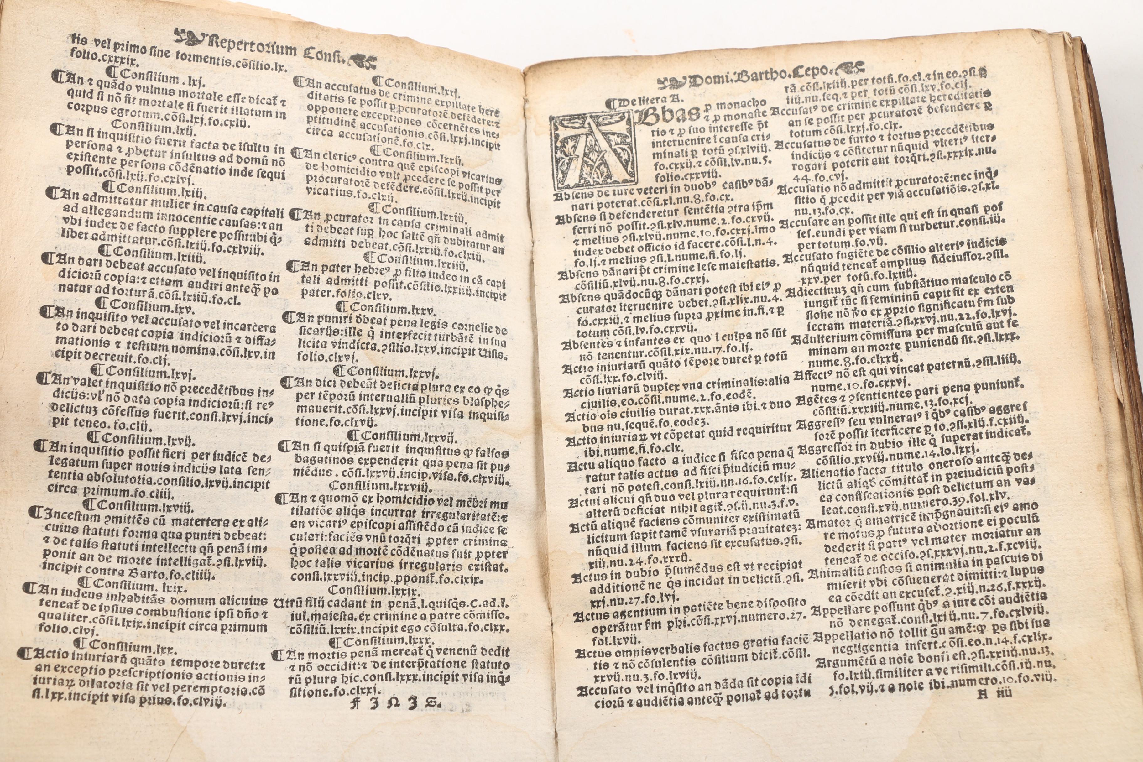 1540 "Consilia Criminalia Celeberrimi" by Bartholomaeus Cepola